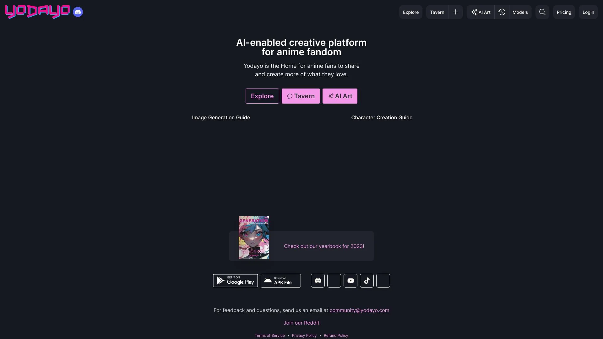 Yodayo AI screenshot