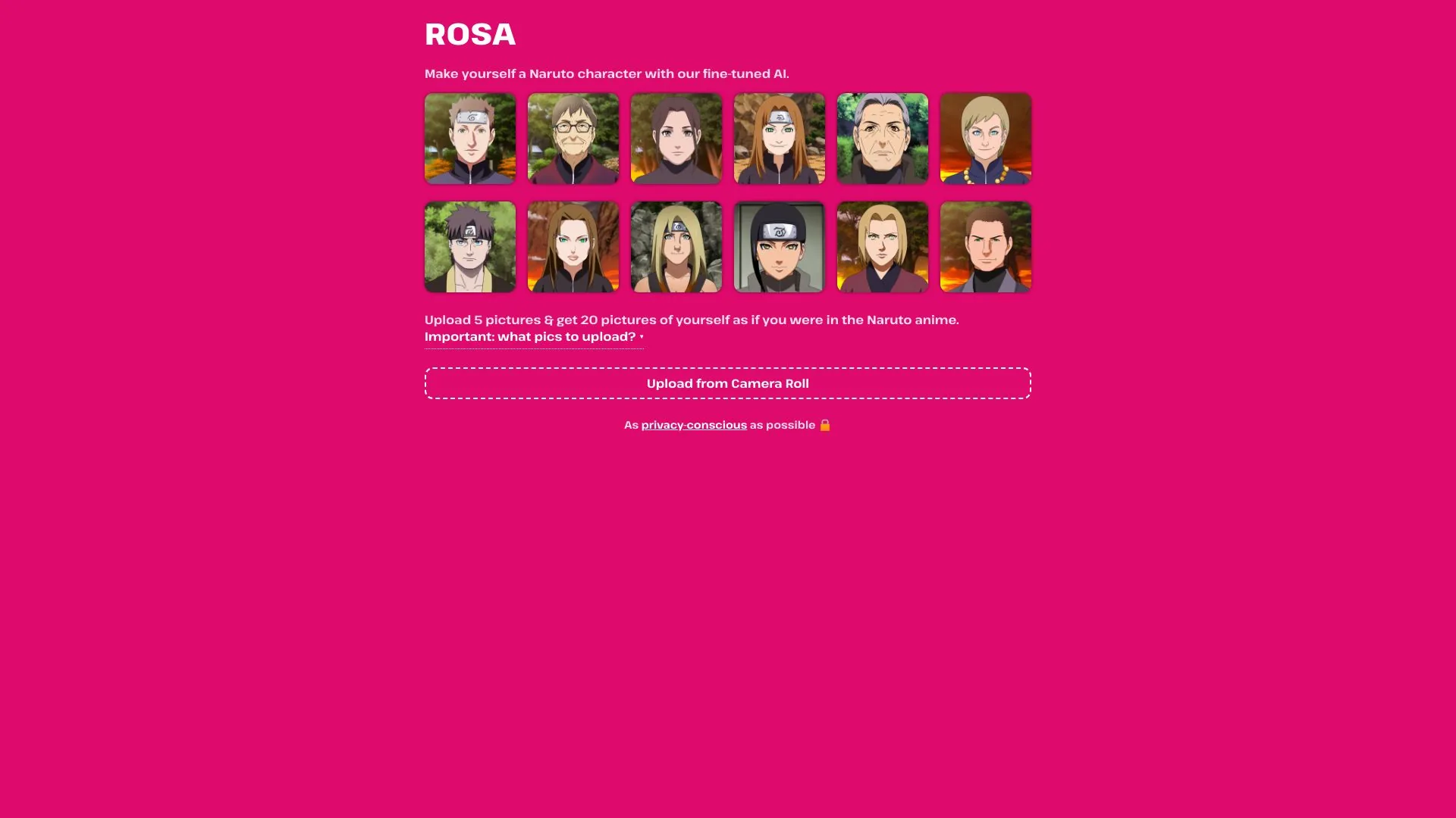 Rosa火影人物生成器 screenshot