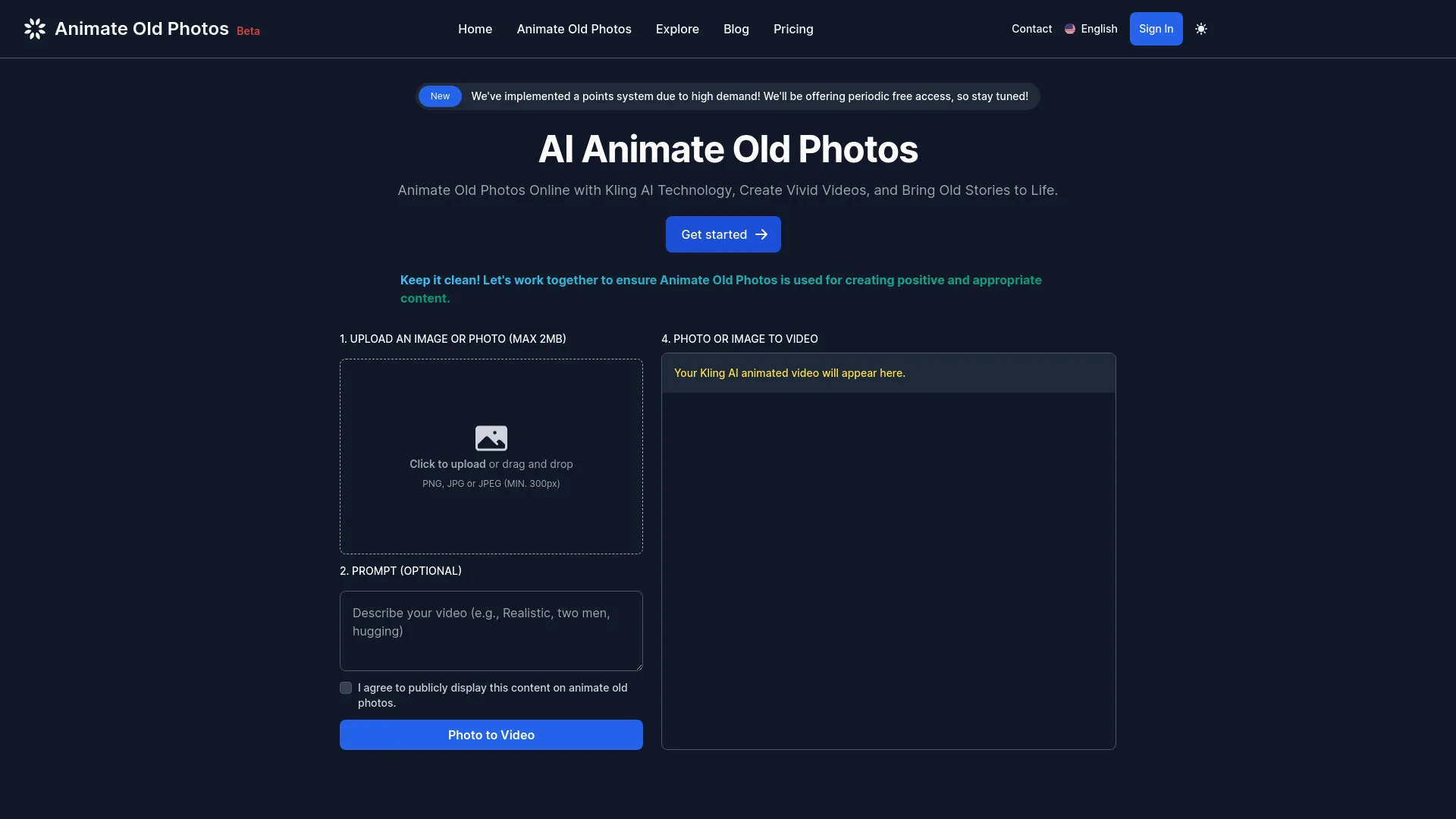 Kling AI Animate Old Photos screenshot
