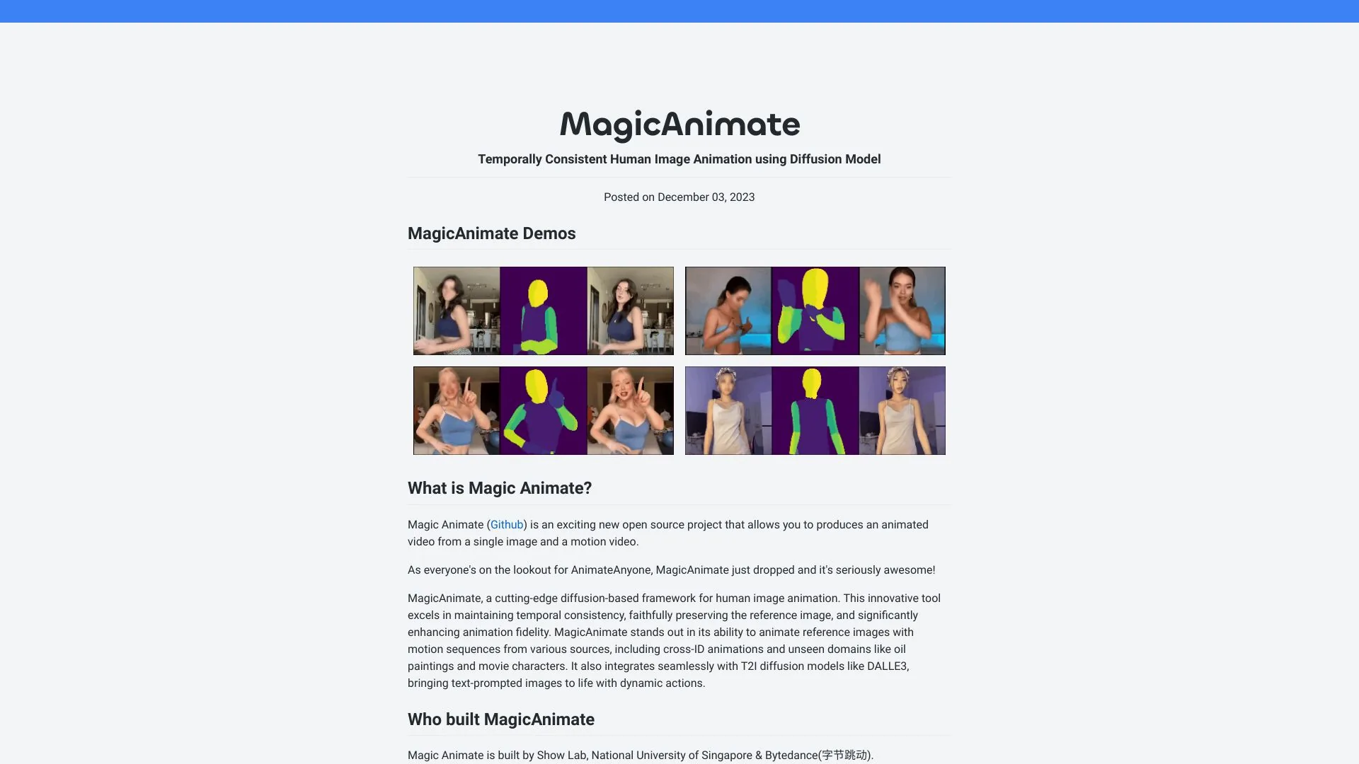 MagicAnimate screenshot