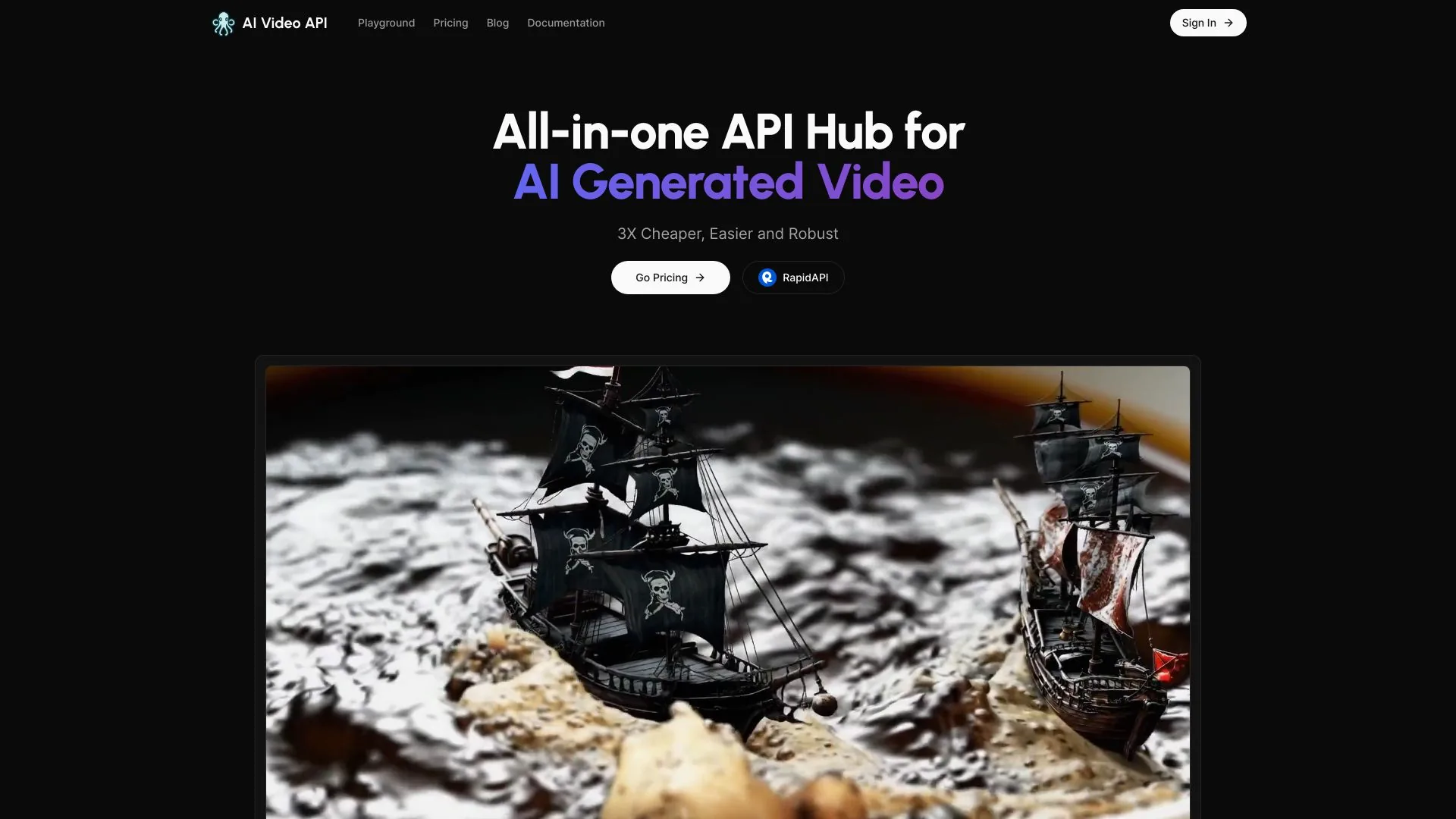 AI Video API screenshot