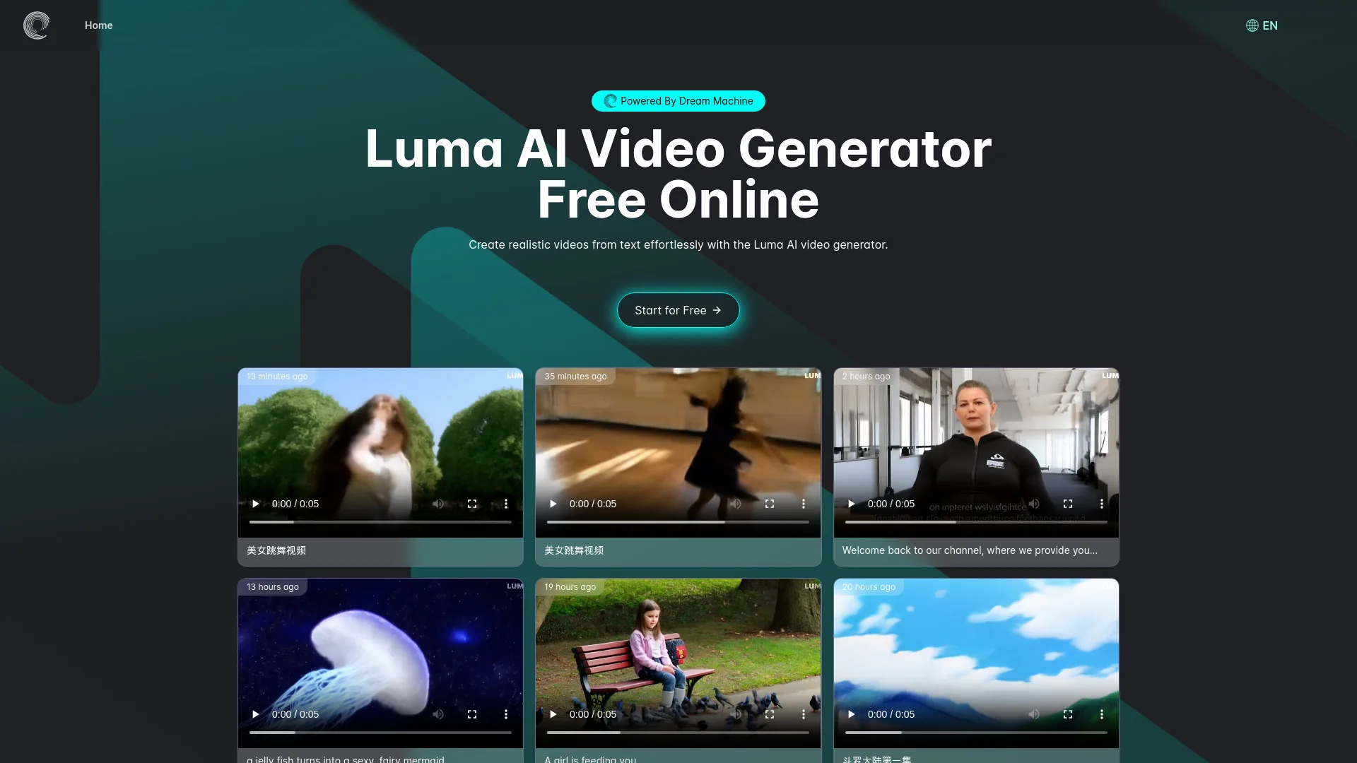 Luma AI Video Generator Free Online Powered By Dream Machine screenshot