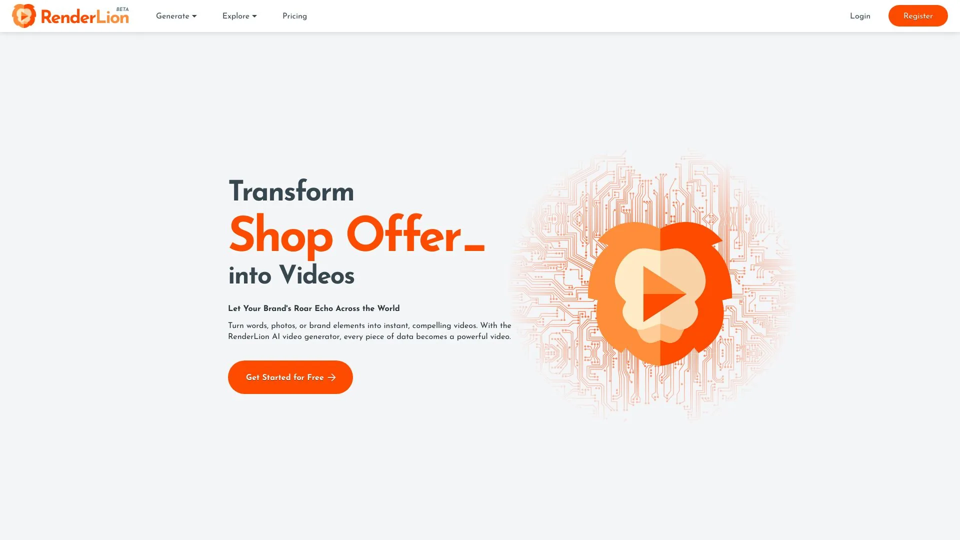 RenderLion - Free AI Video Generator screenshot