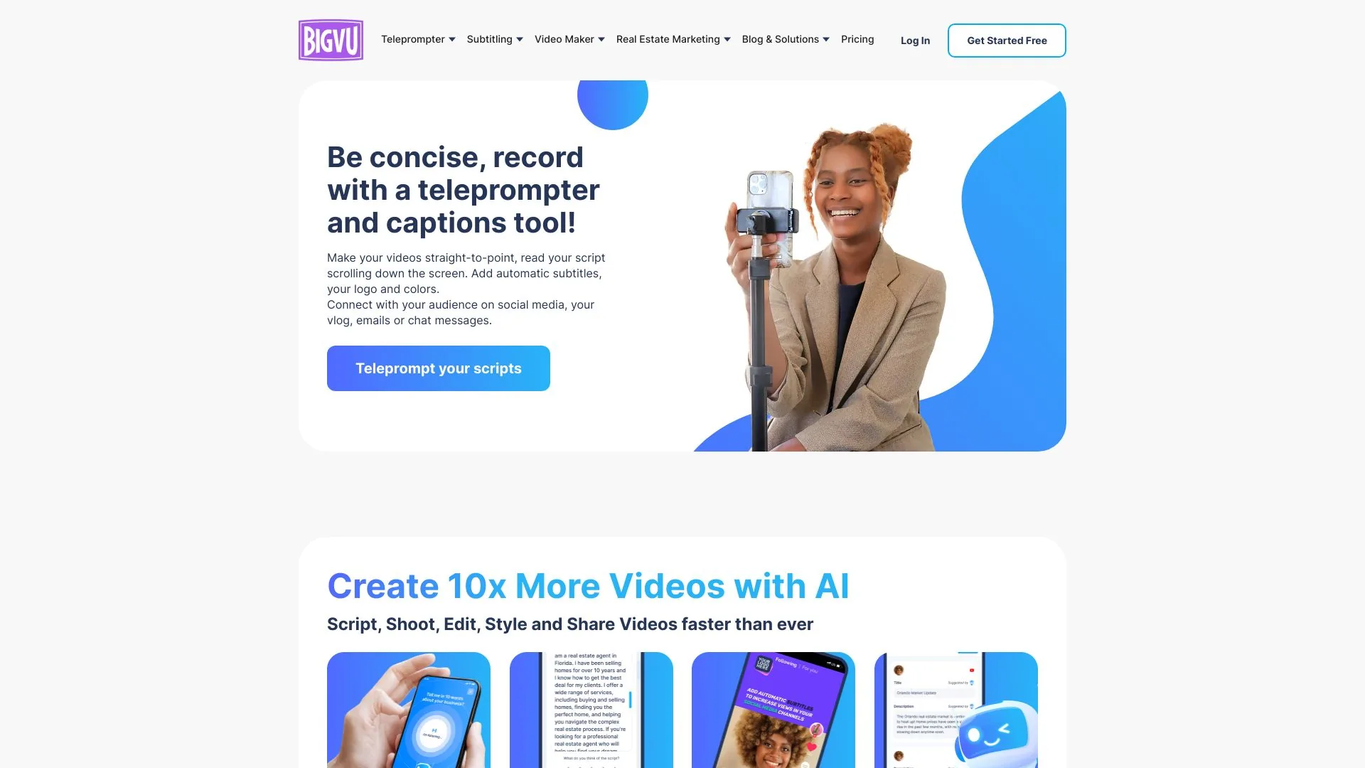 BIGVU screenshot