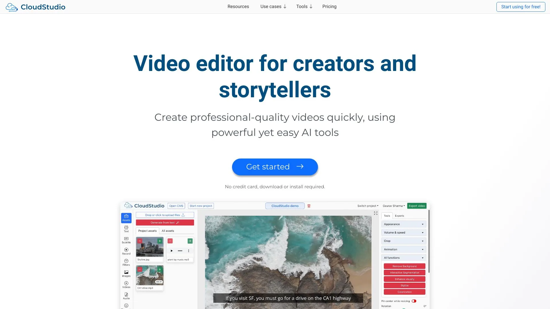 Cloud Studio screenshot