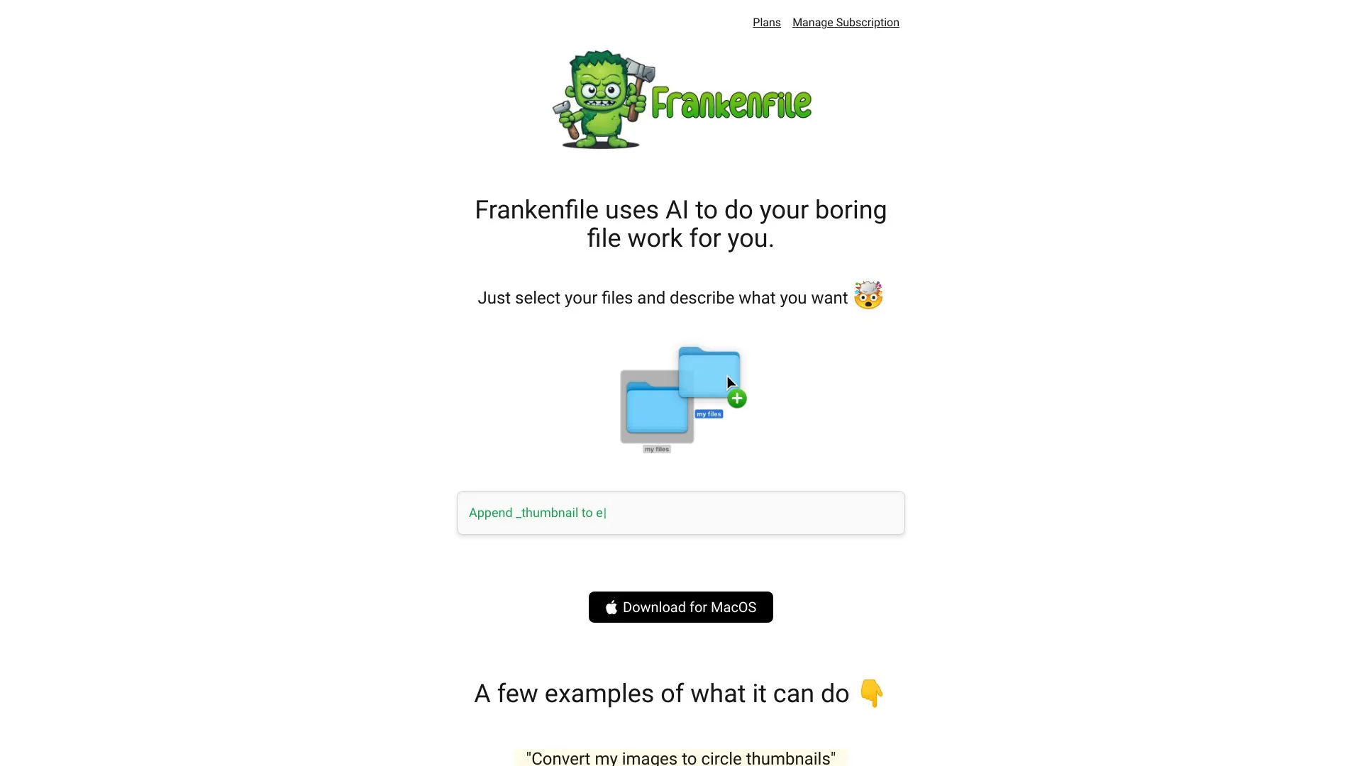 Frankenfile screenshot