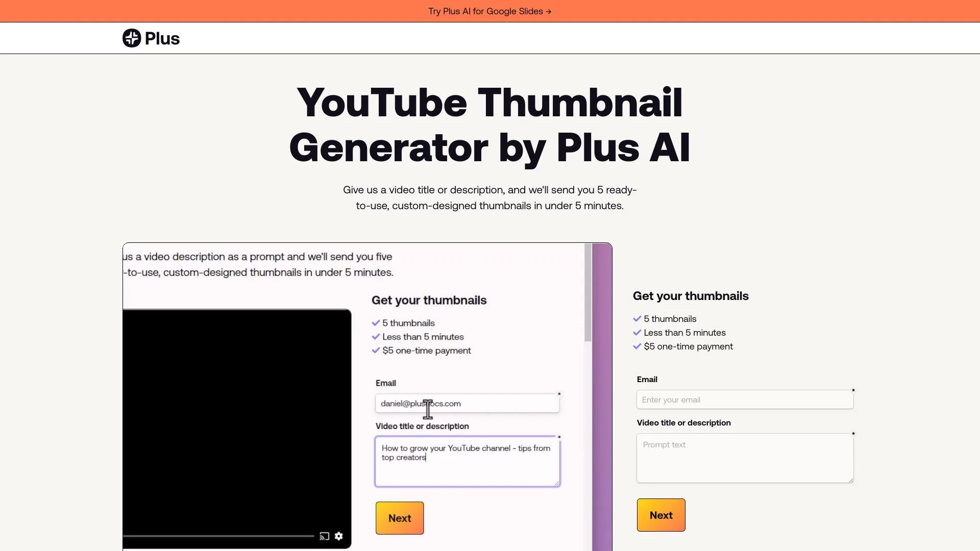 AI Youtube Thumbnail Generator screenshot