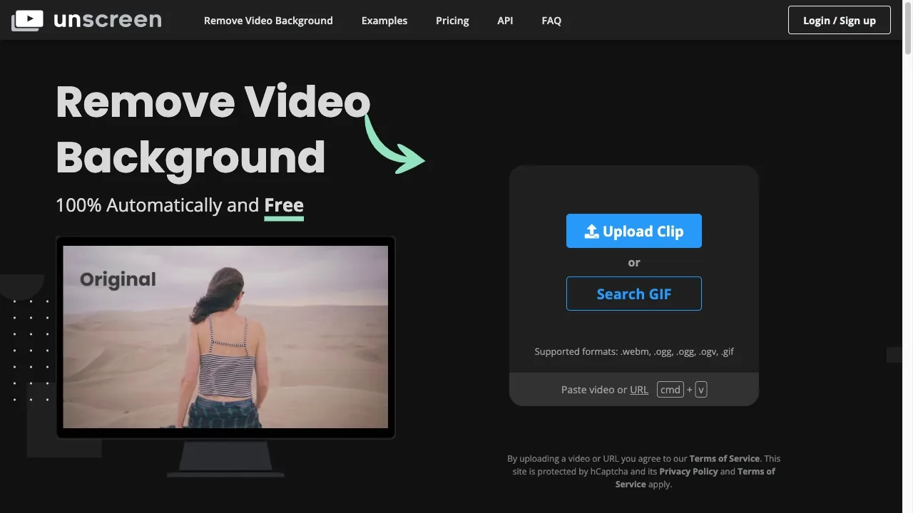 Unscreen screenshot