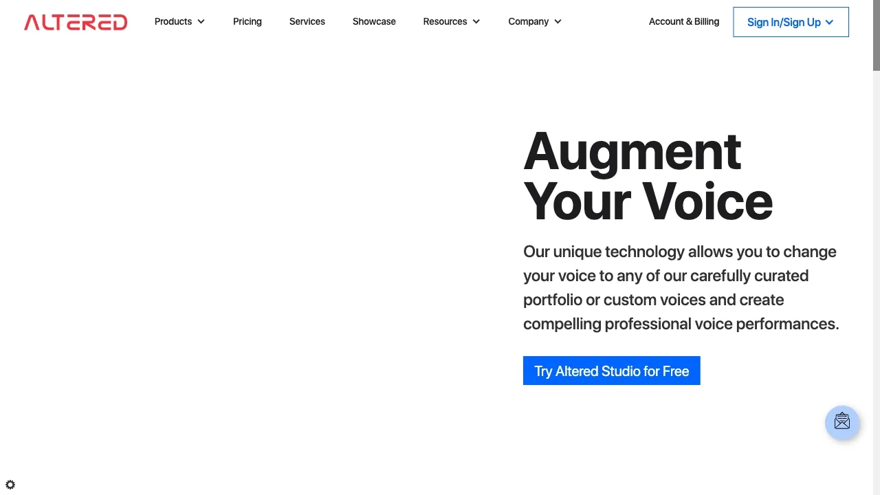 Altered | Professional AI voice conversion software and services screenshot