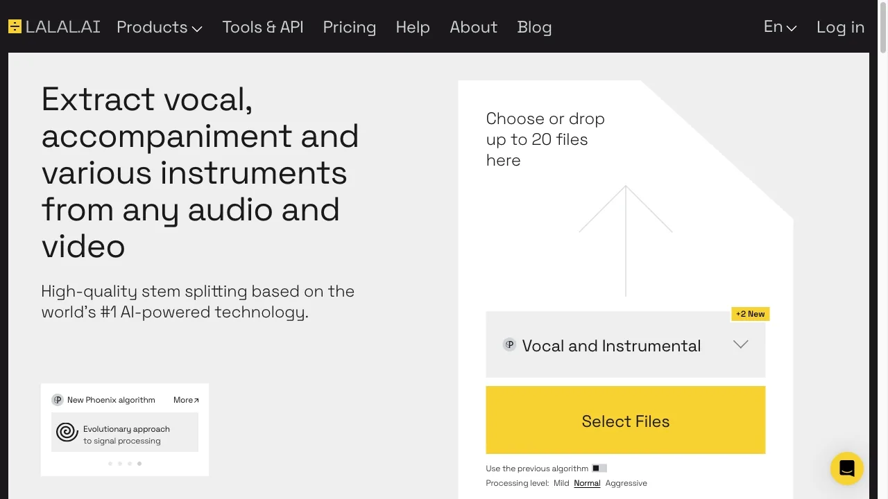 LALAL.AI screenshot