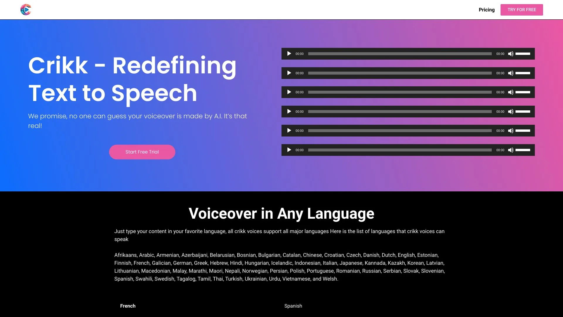 Crikk - Text To Speech screenshot