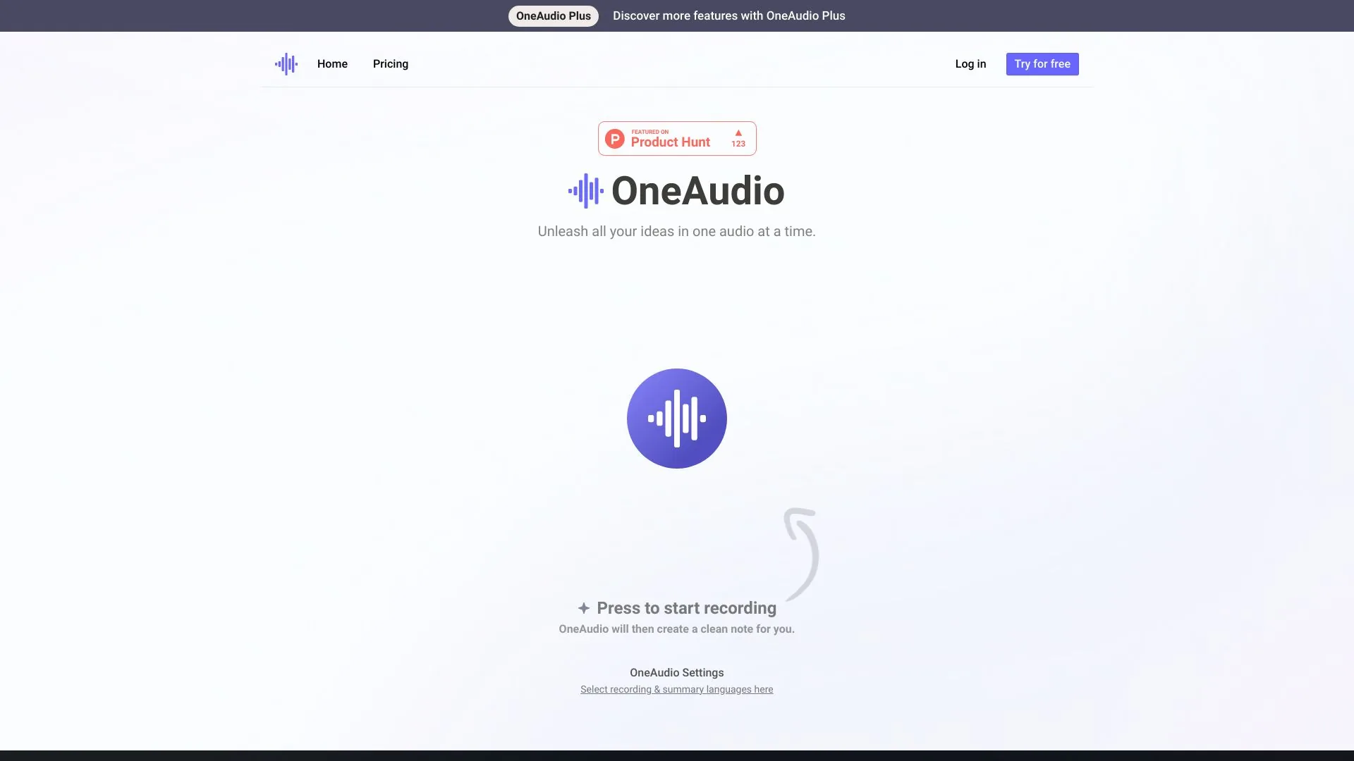 OneAudio screenshot