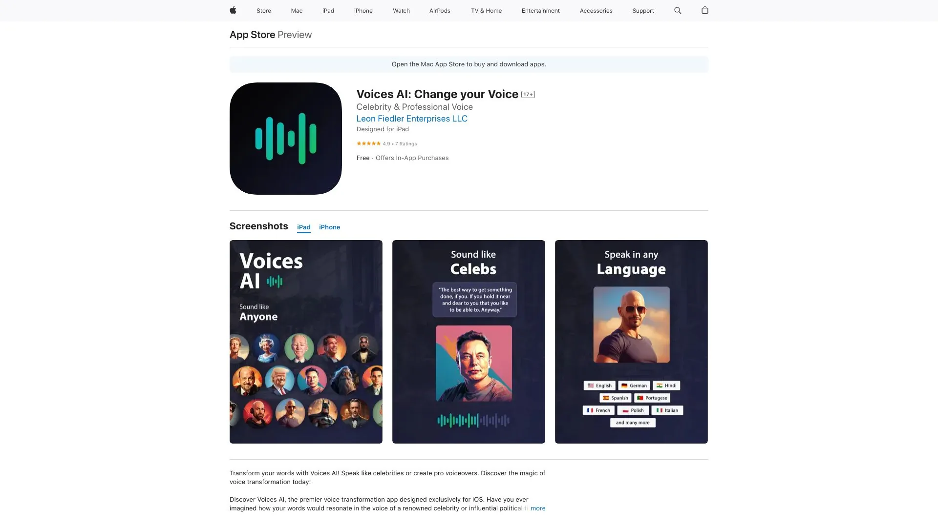 Voices AI screenshot