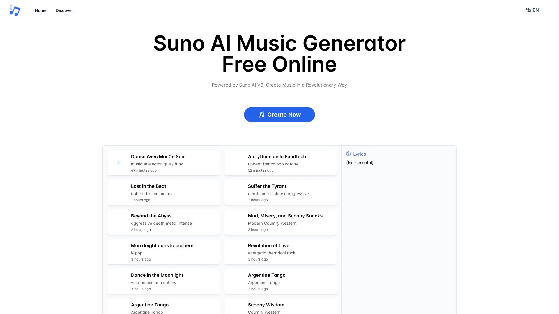 Suno AI Music Free Online screenshot