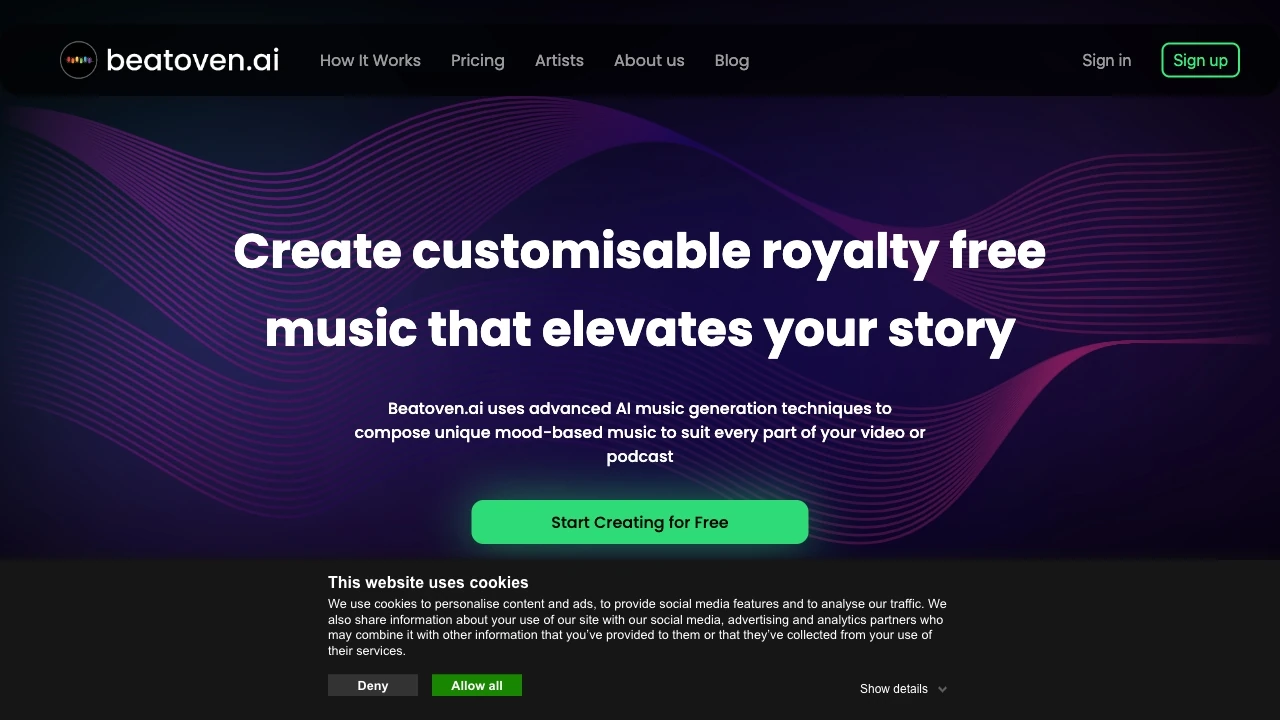 Beatoven.ai screenshot