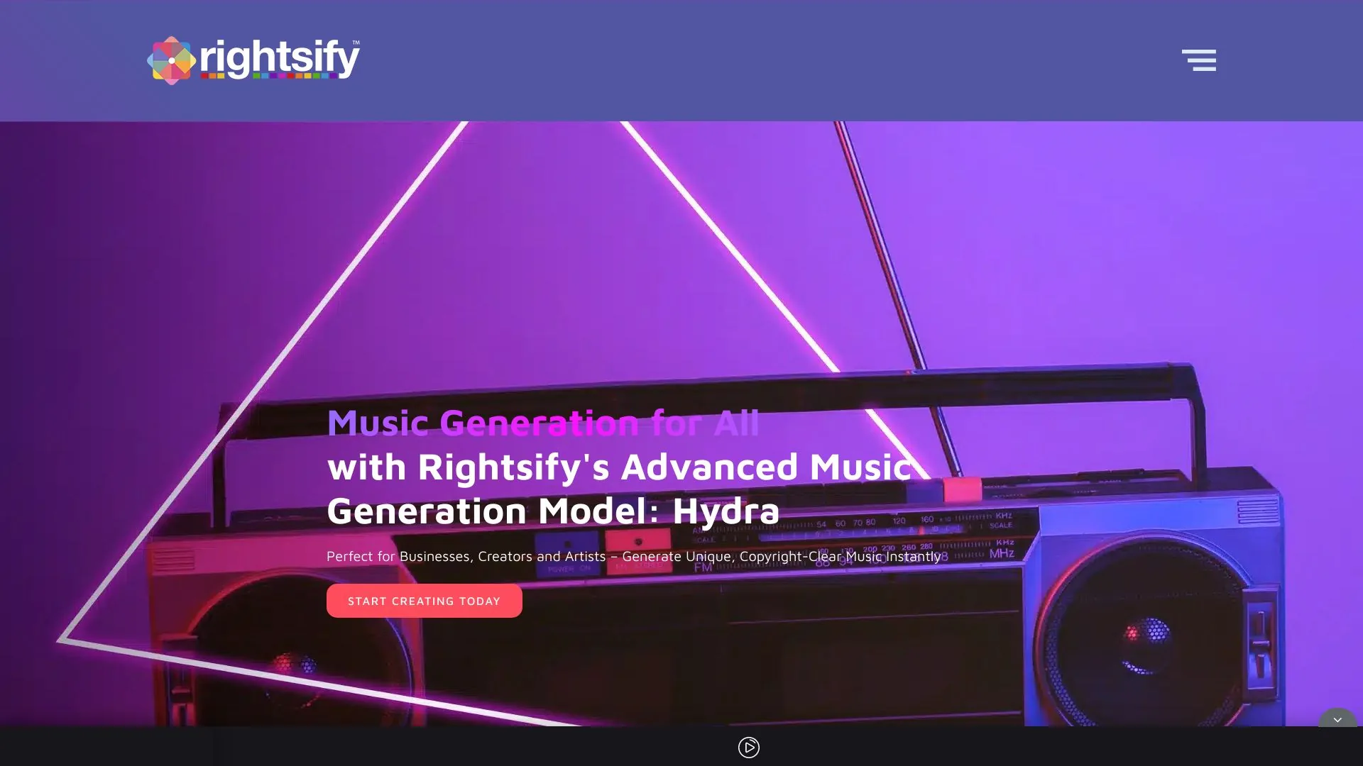 Hydra - Advanced AI Music Generation from Rightsify screenshot