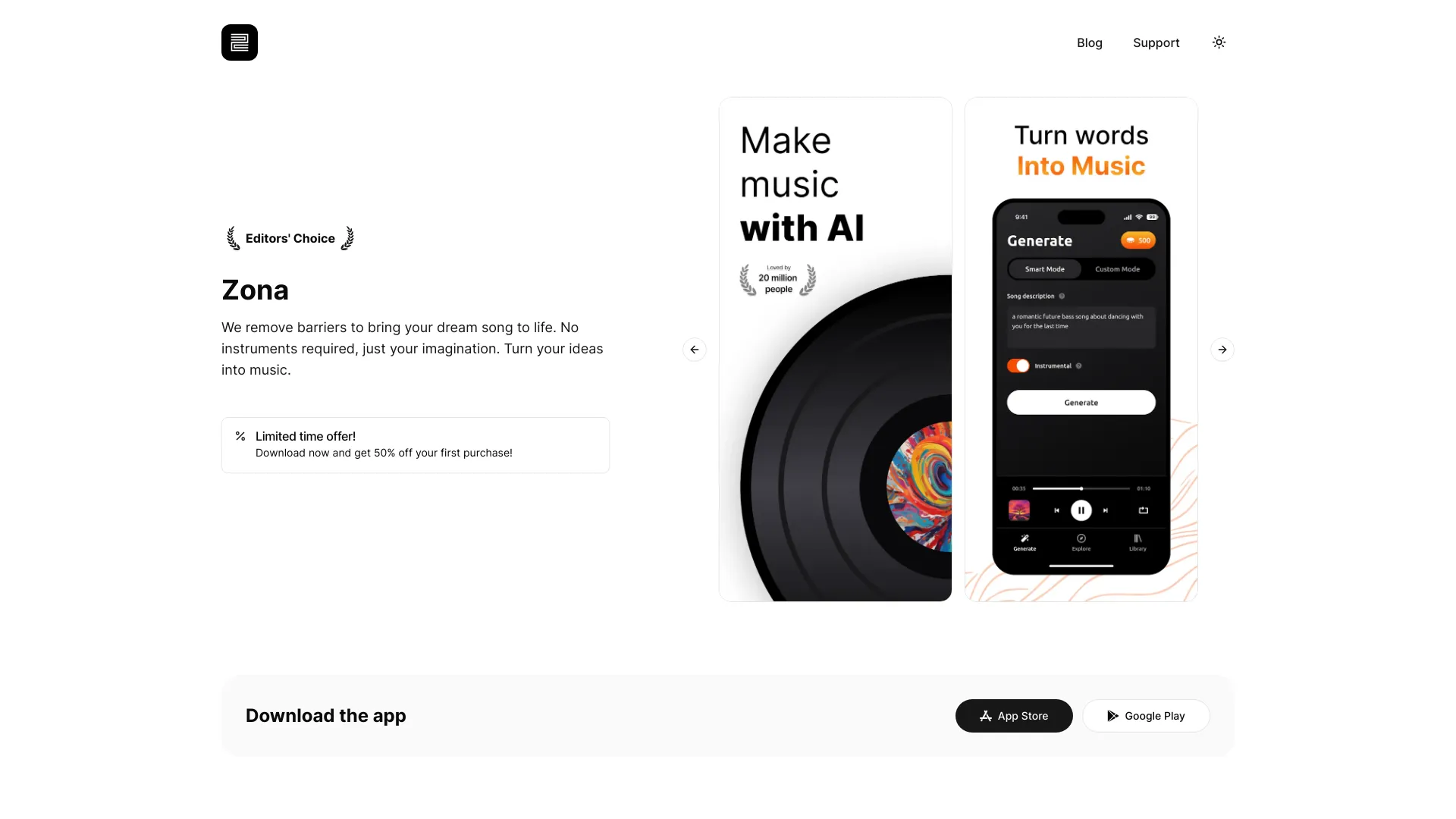 Zona: AI Song & Music Generator screenshot