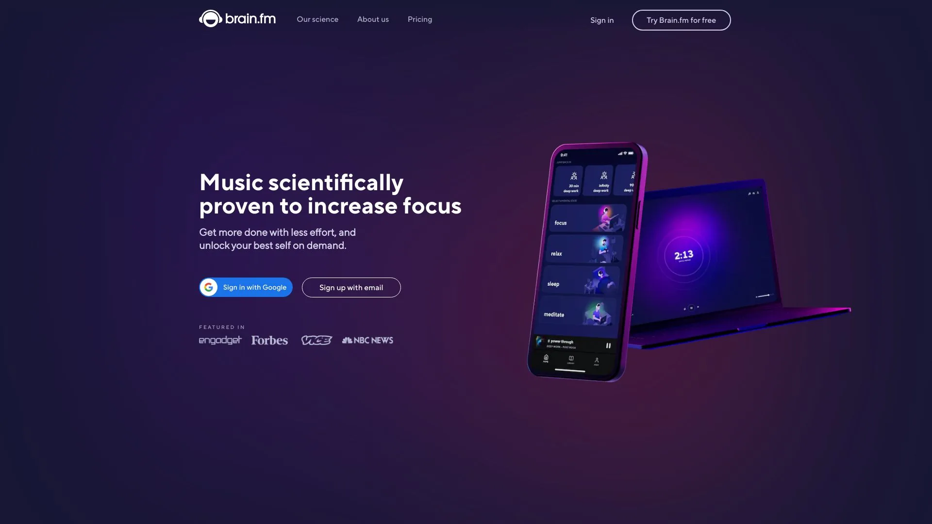 Brain.fm screenshot