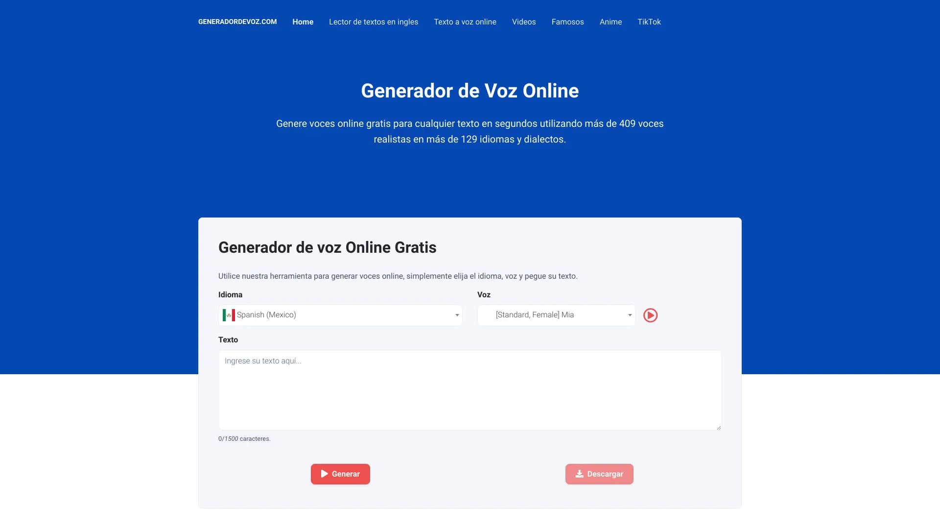 Generador de voz screenshot