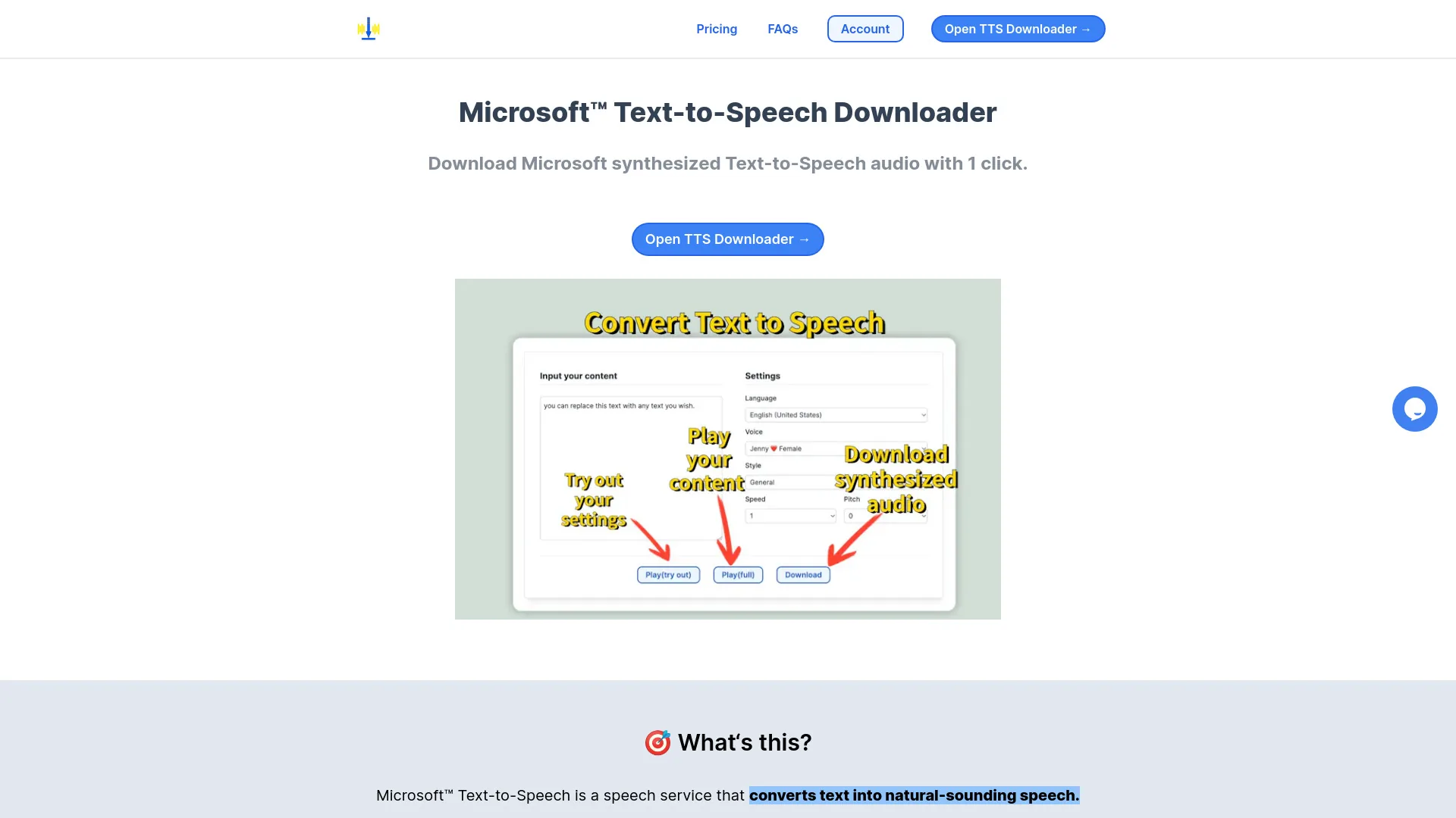 Microsoft Text-to-Speech Downloader screenshot