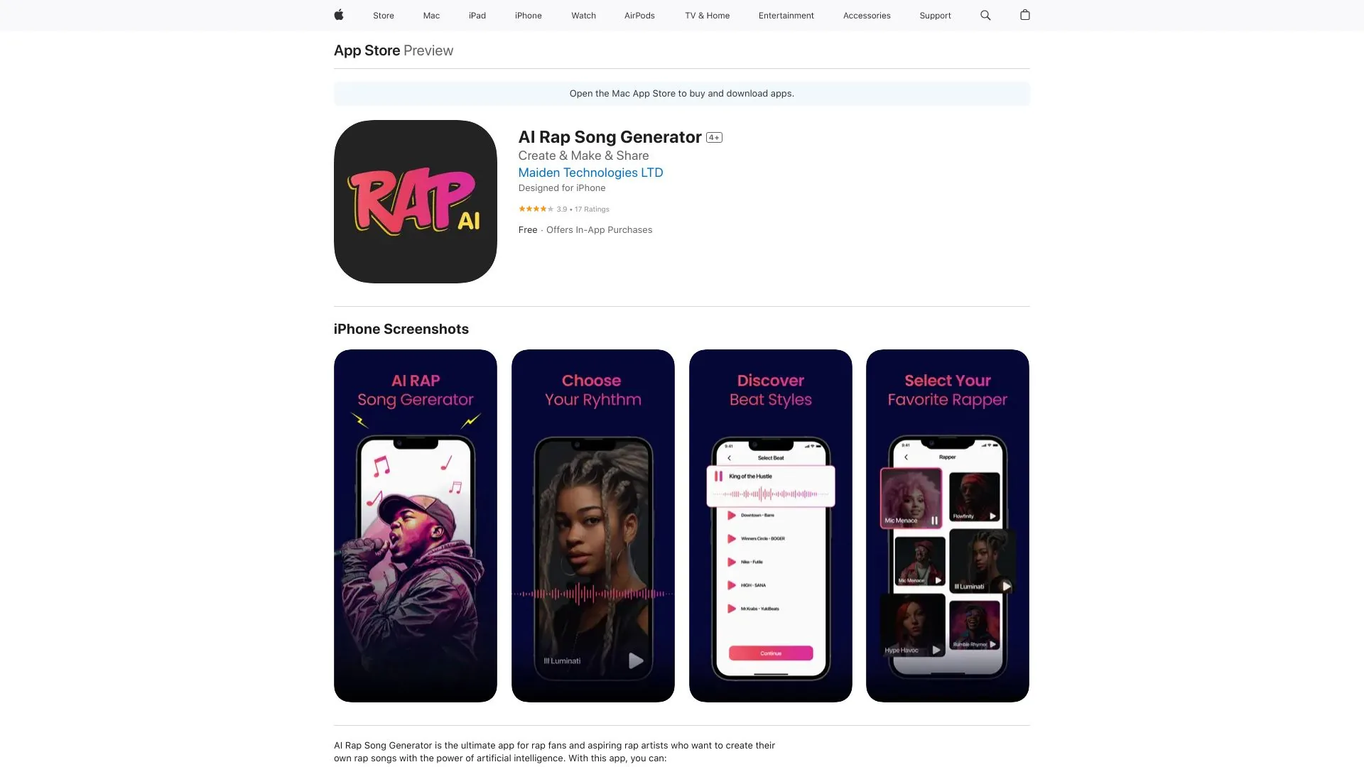 AI Rap Song Generator screenshot