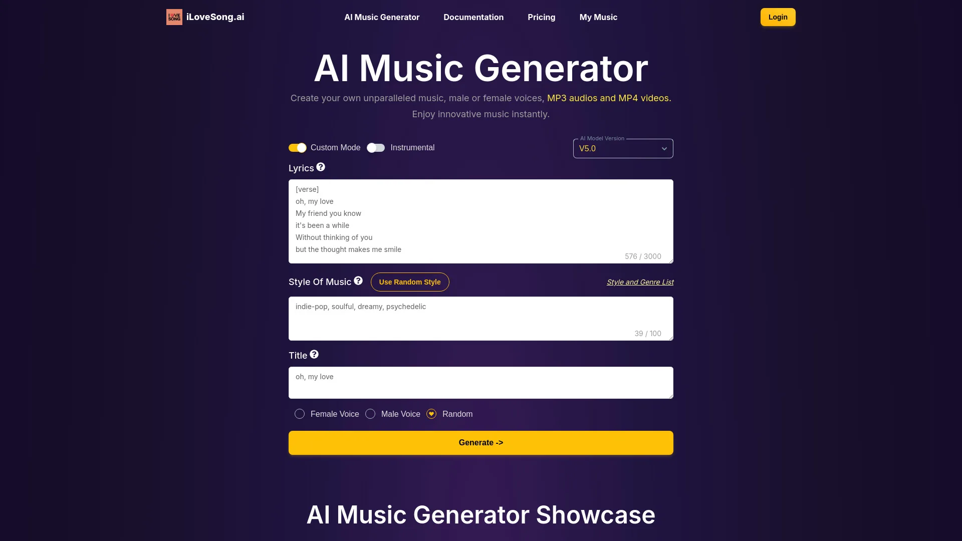 iLoveSong.ai screenshot