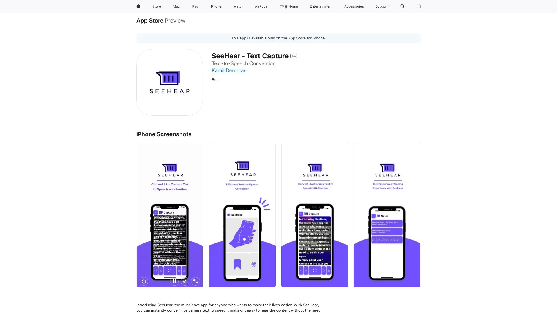 SeeHear screenshot