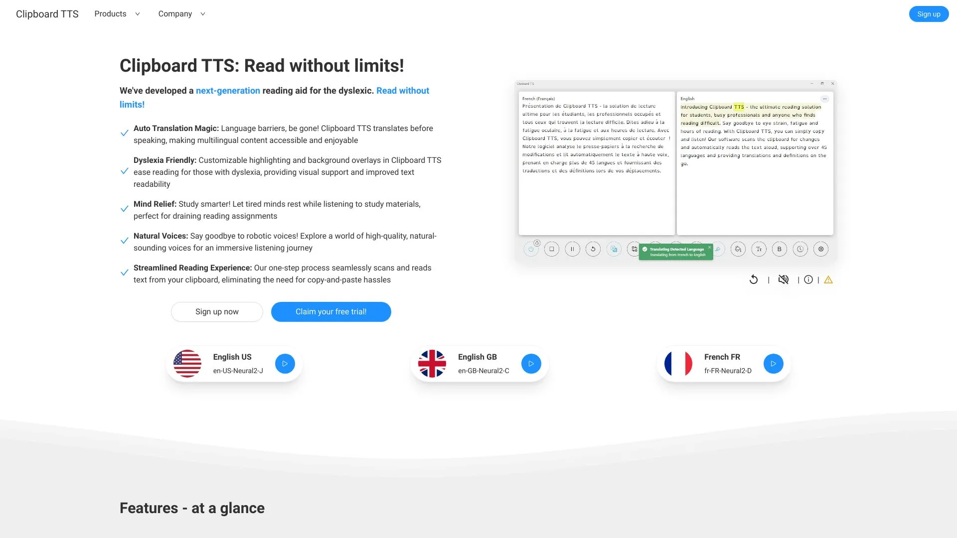 Clipboard TTS screenshot