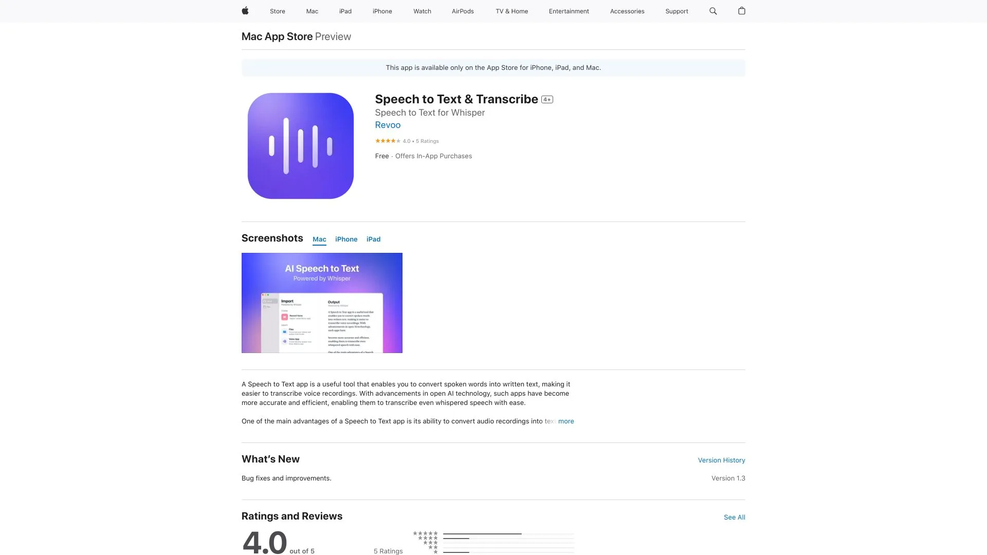 Speech to Text screenshot