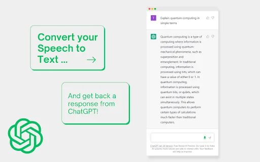 ChatGPT Speech-to-Text Extension screenshot
