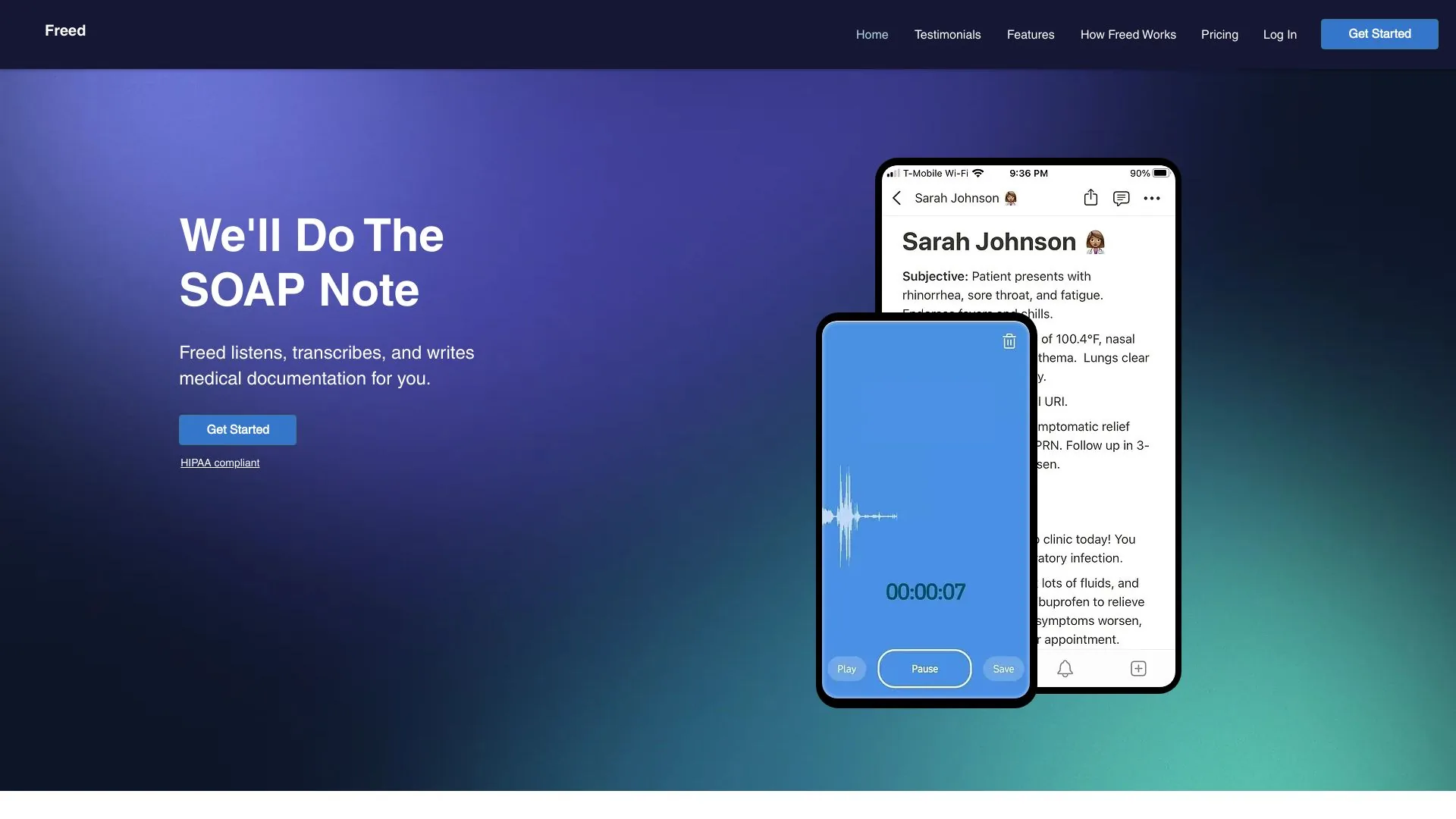 Freed | AI medical scribe for clinicians screenshot