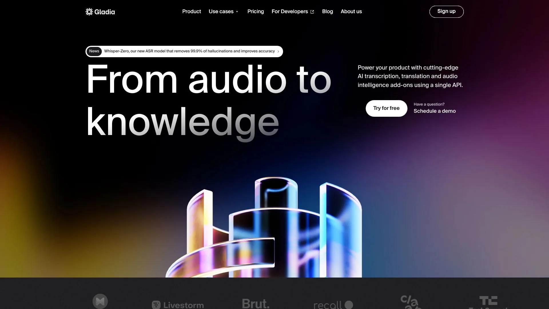 Gladia I Speech-to-Text API screenshot