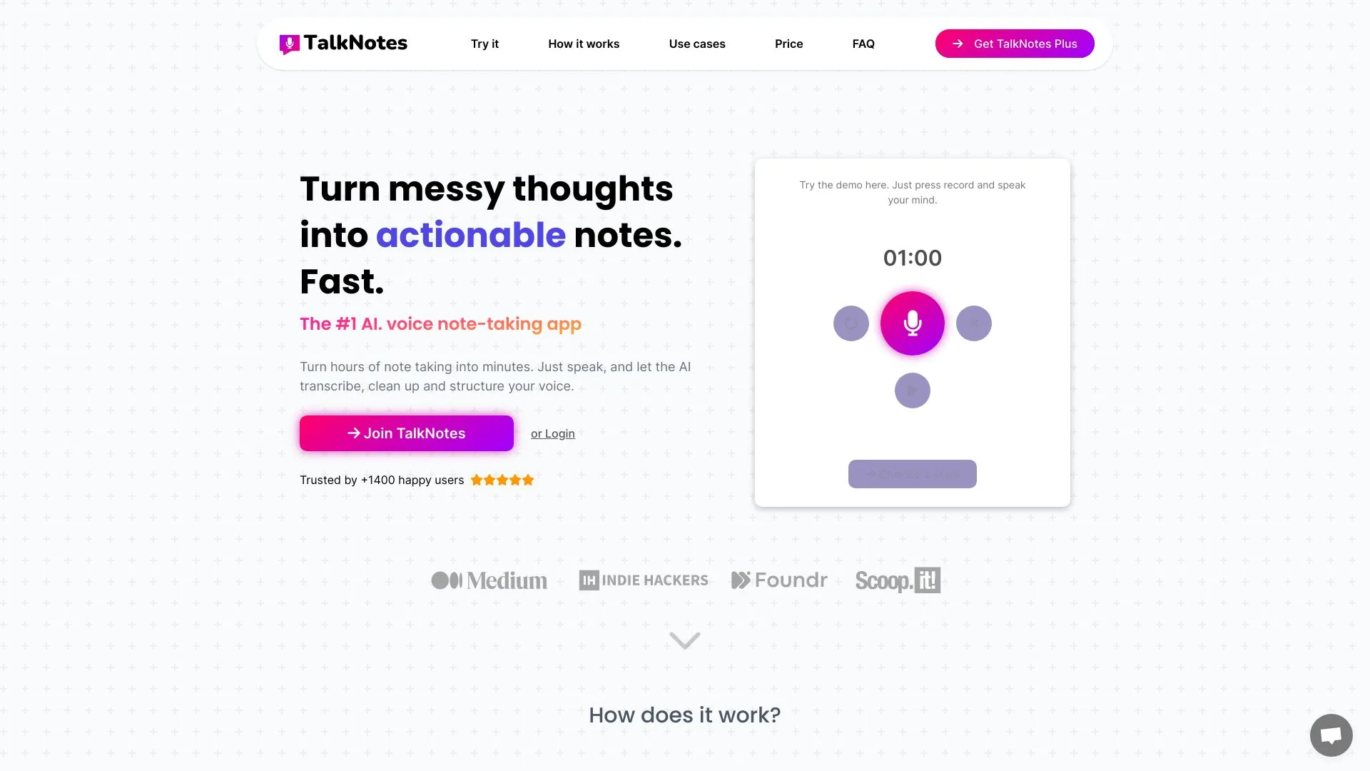 TalkNotes screenshot