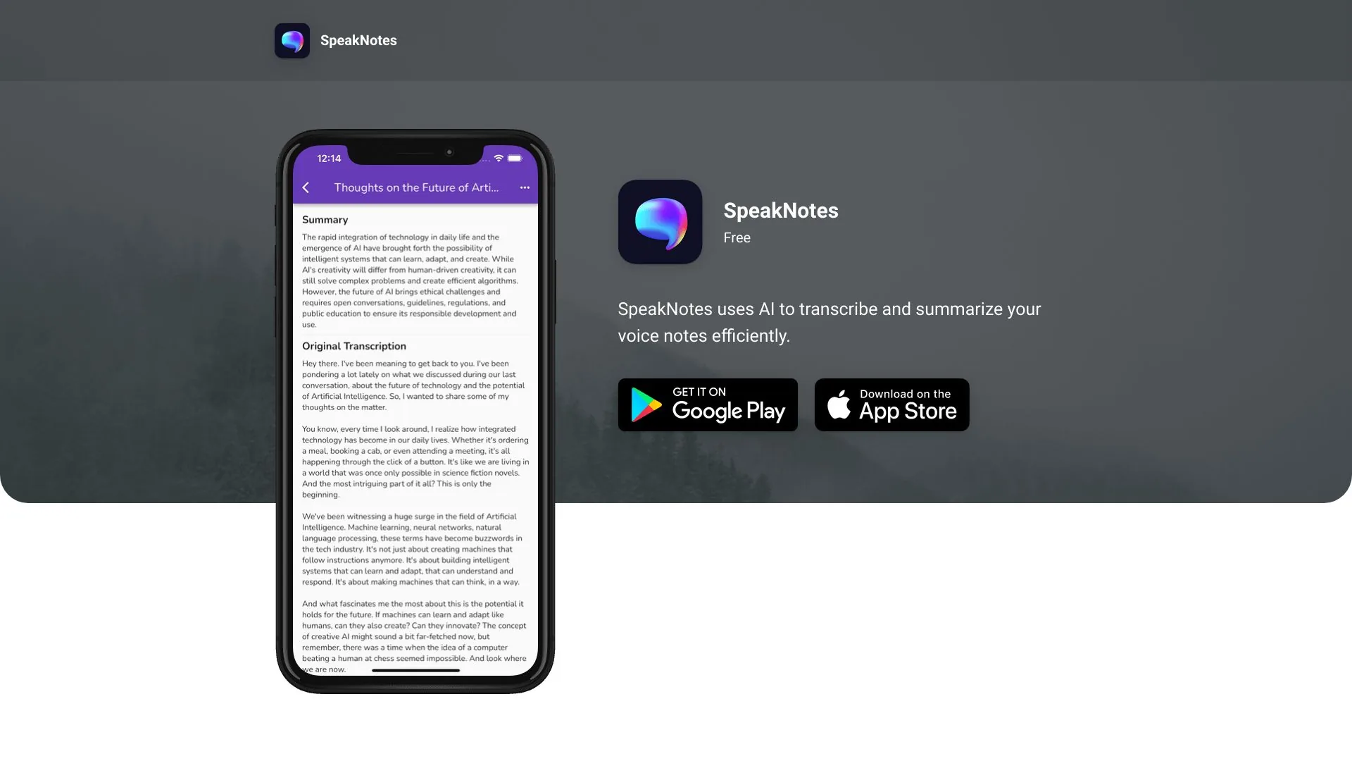 SpeakNotes - Voice Note Summarizer screenshot
