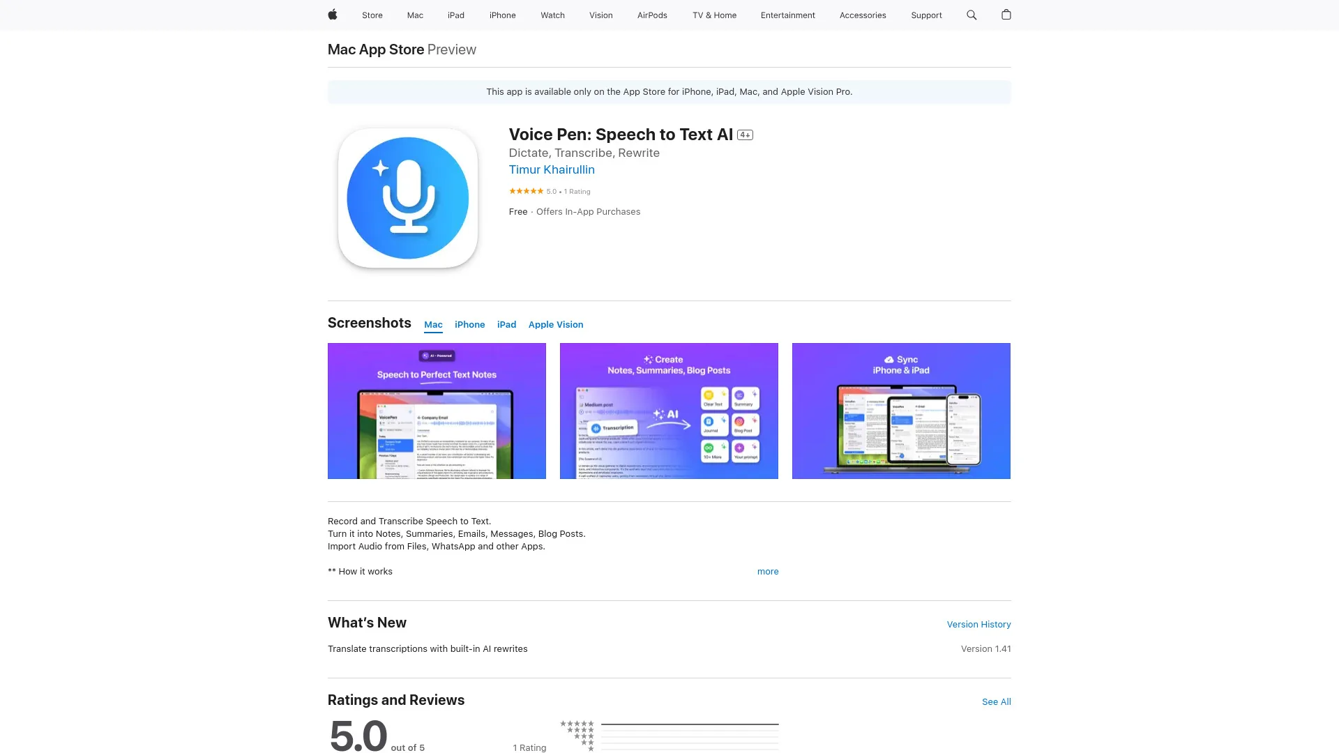 Voice Pen: Speech to Text AI screenshot