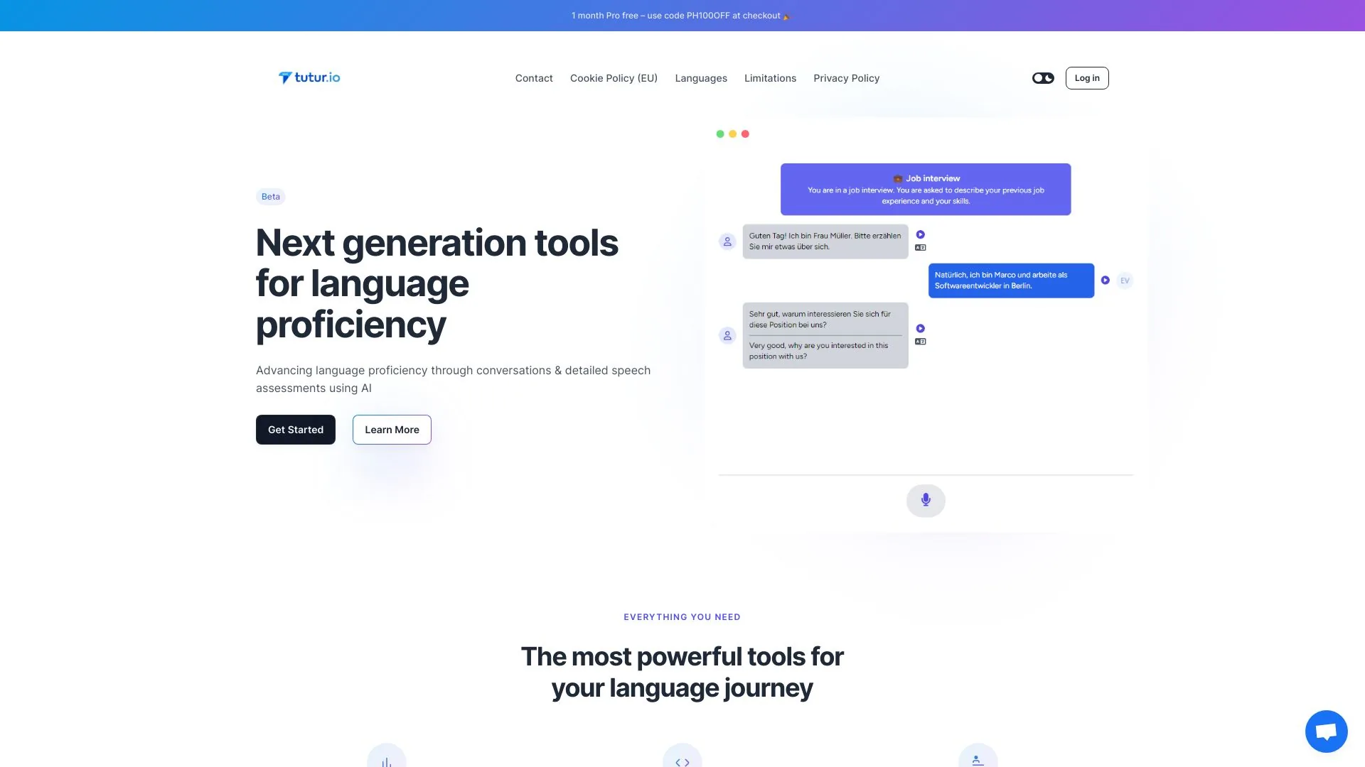 Tutur - AI language tutor screenshot