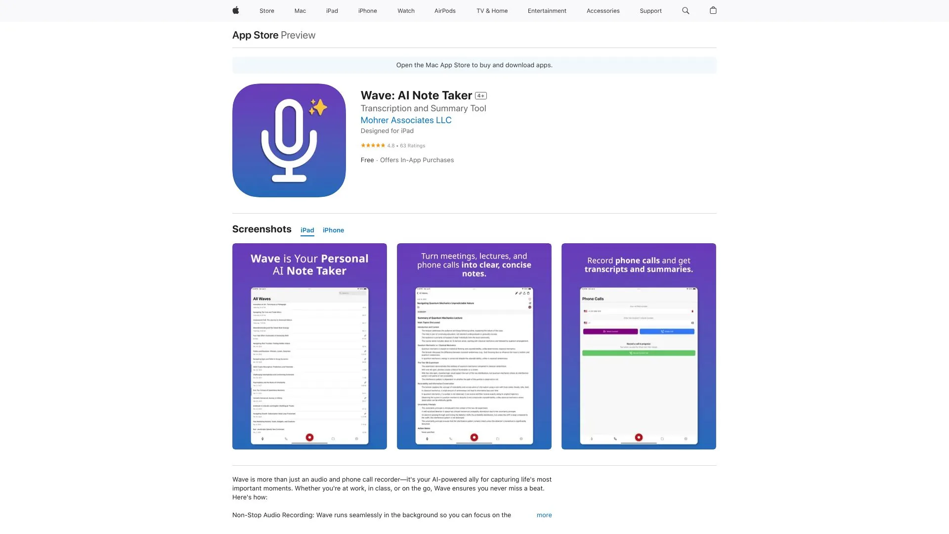 Wave: AI Note Taker screenshot