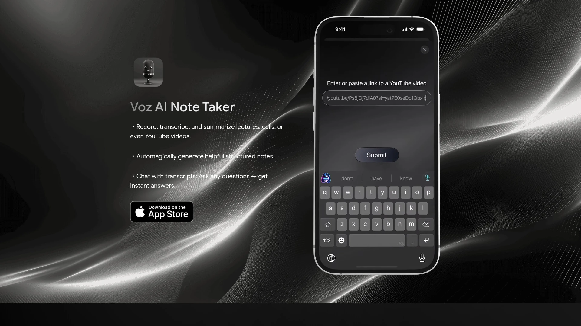 Voz AI Note Taker screenshot