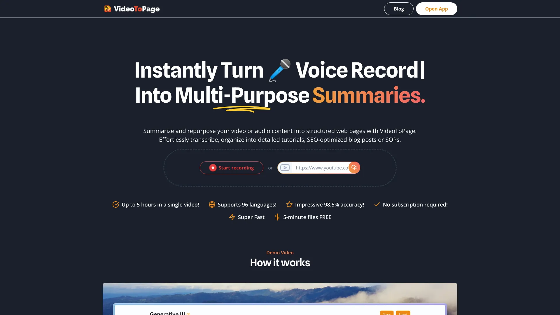 VideoToPage screenshot