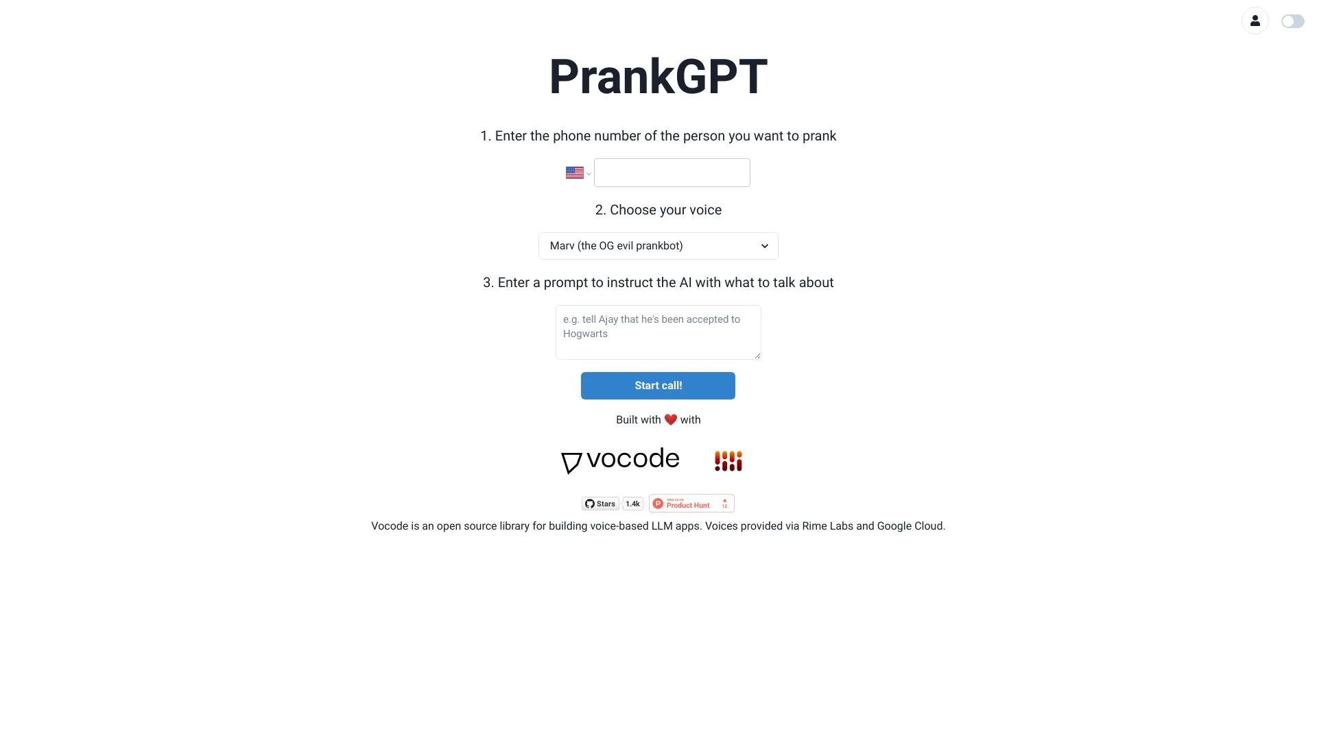 PrankGPT screenshot