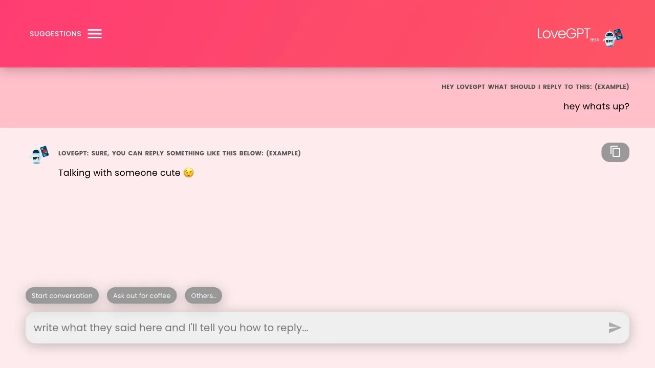 LoveGPT: Enhance Your Romantic Relationships with AI Support screenshot