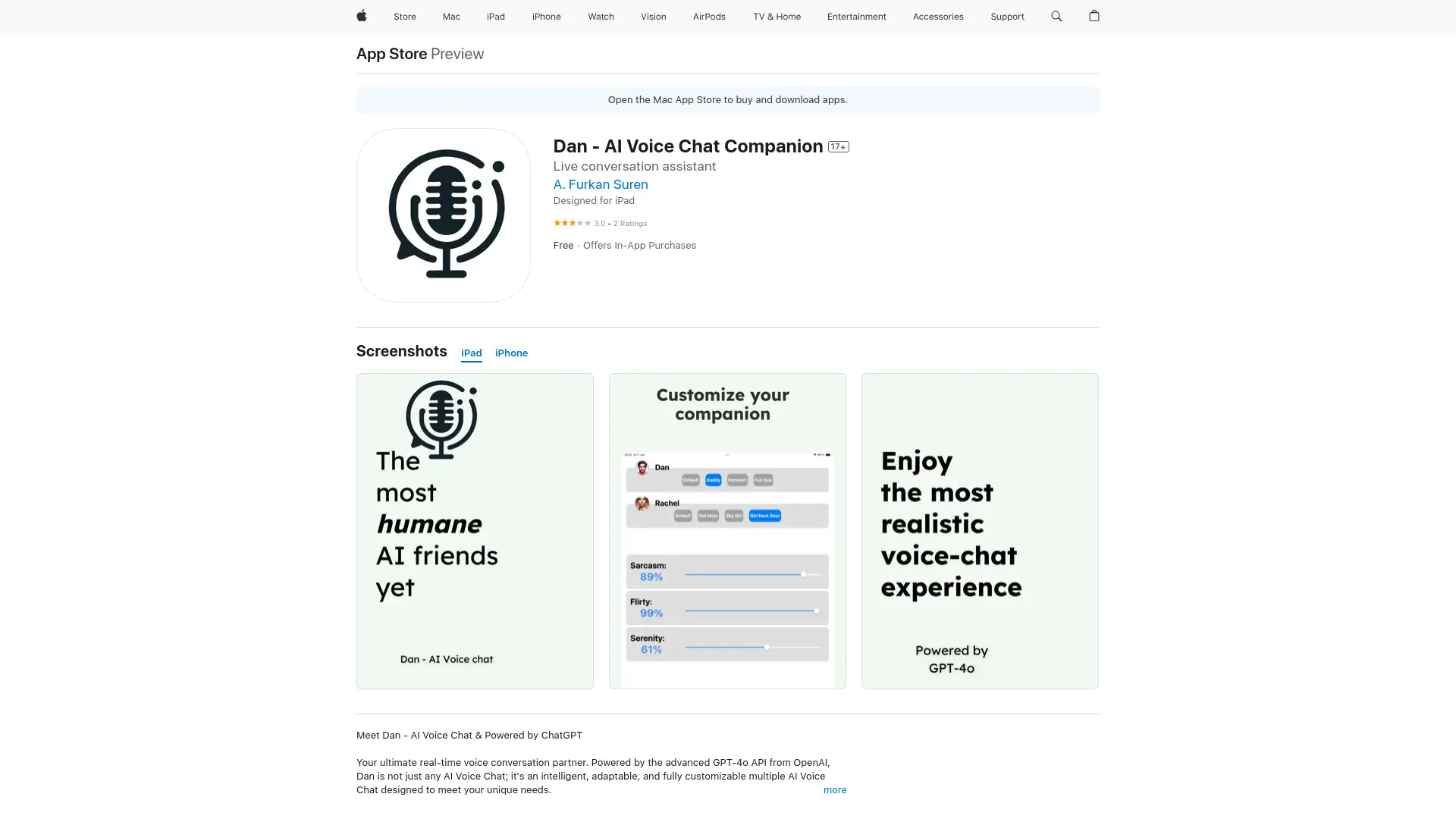 Dan - AI Voice Chat Companion screenshot