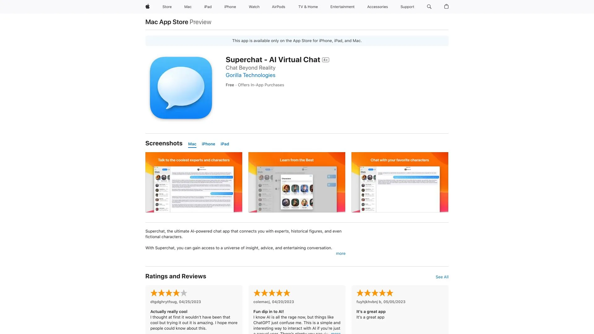 SuperChat screenshot