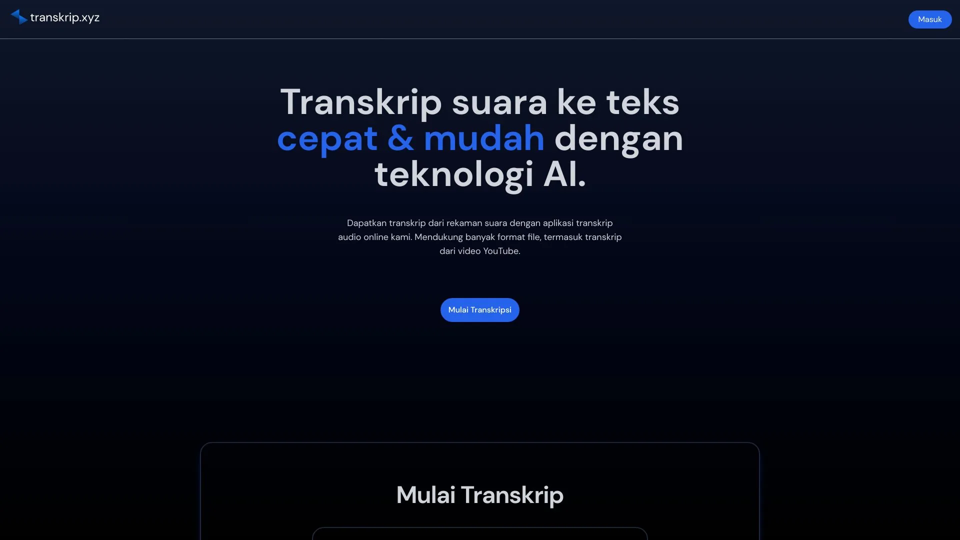 transkrip.xyz screenshot