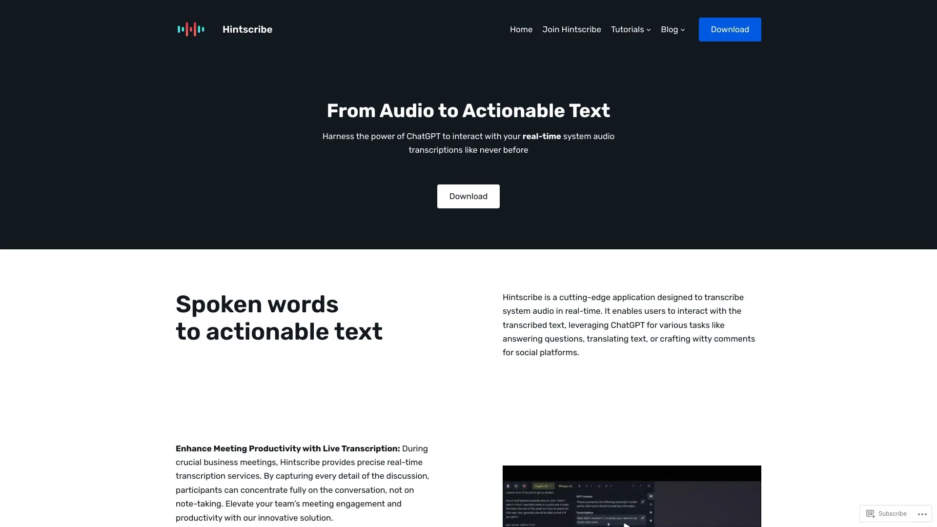 Hintscribe screenshot