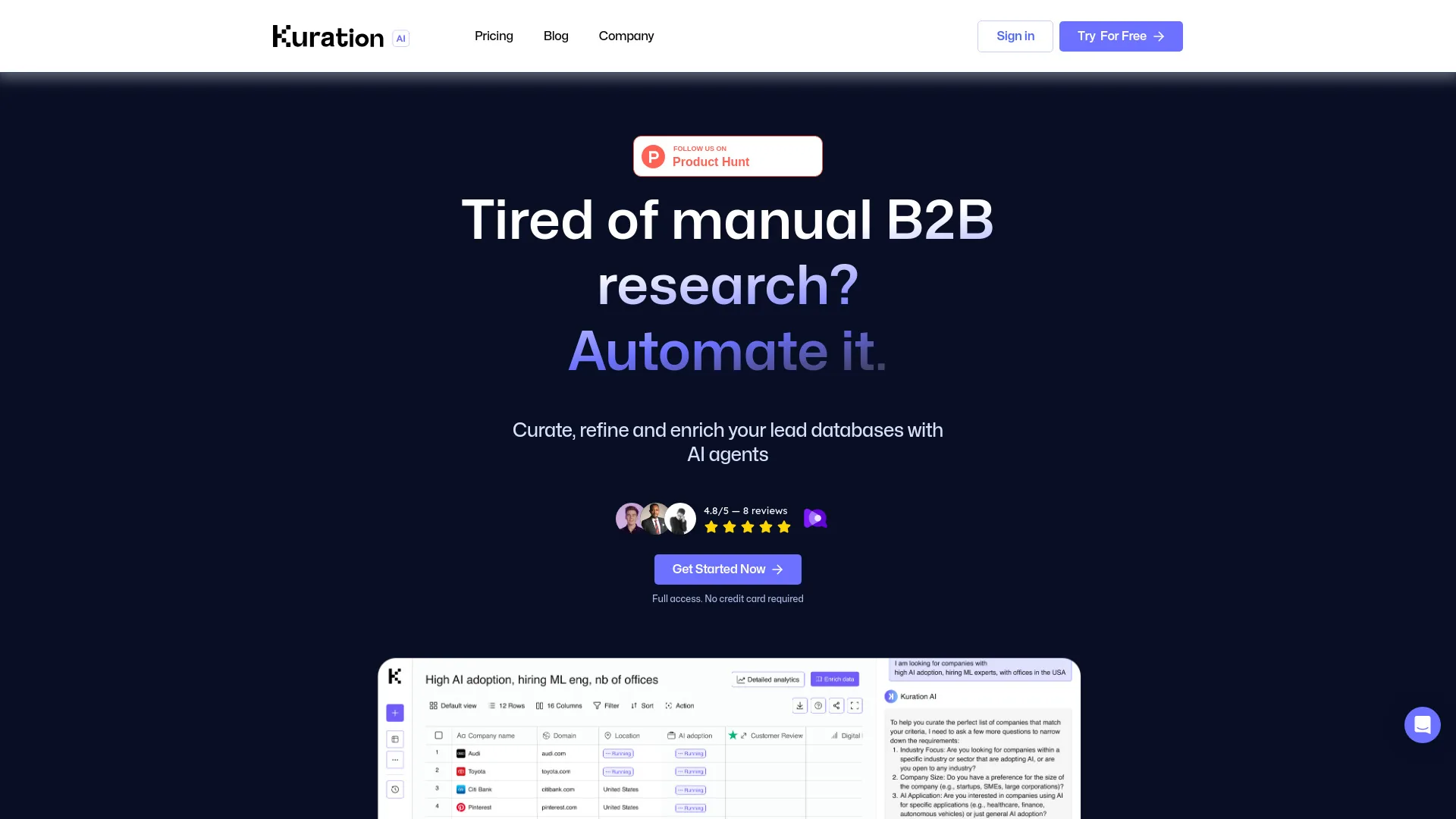 Kuration AI screenshot