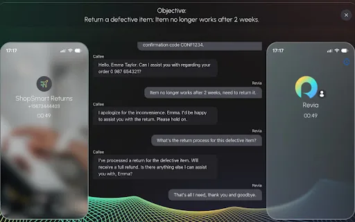 Revia AI Assistant for Call Handling screenshot
