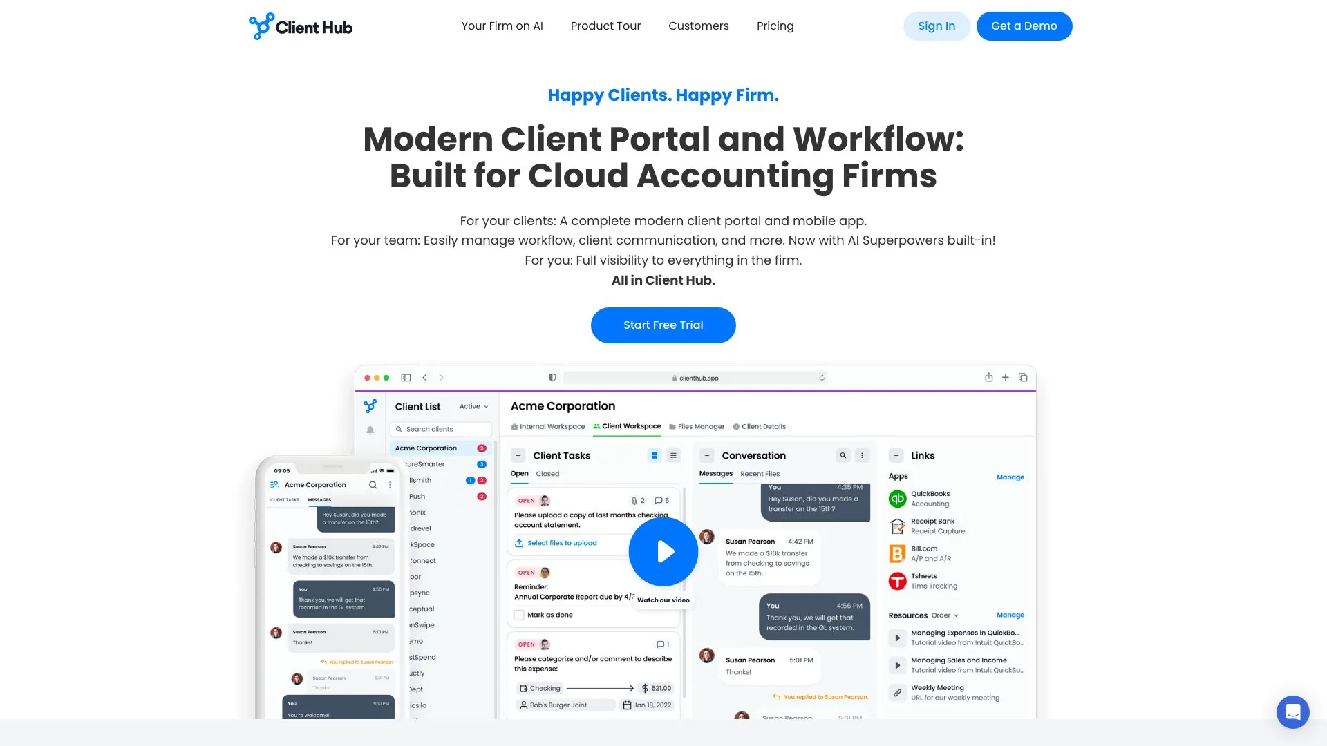Client Hub screenshot