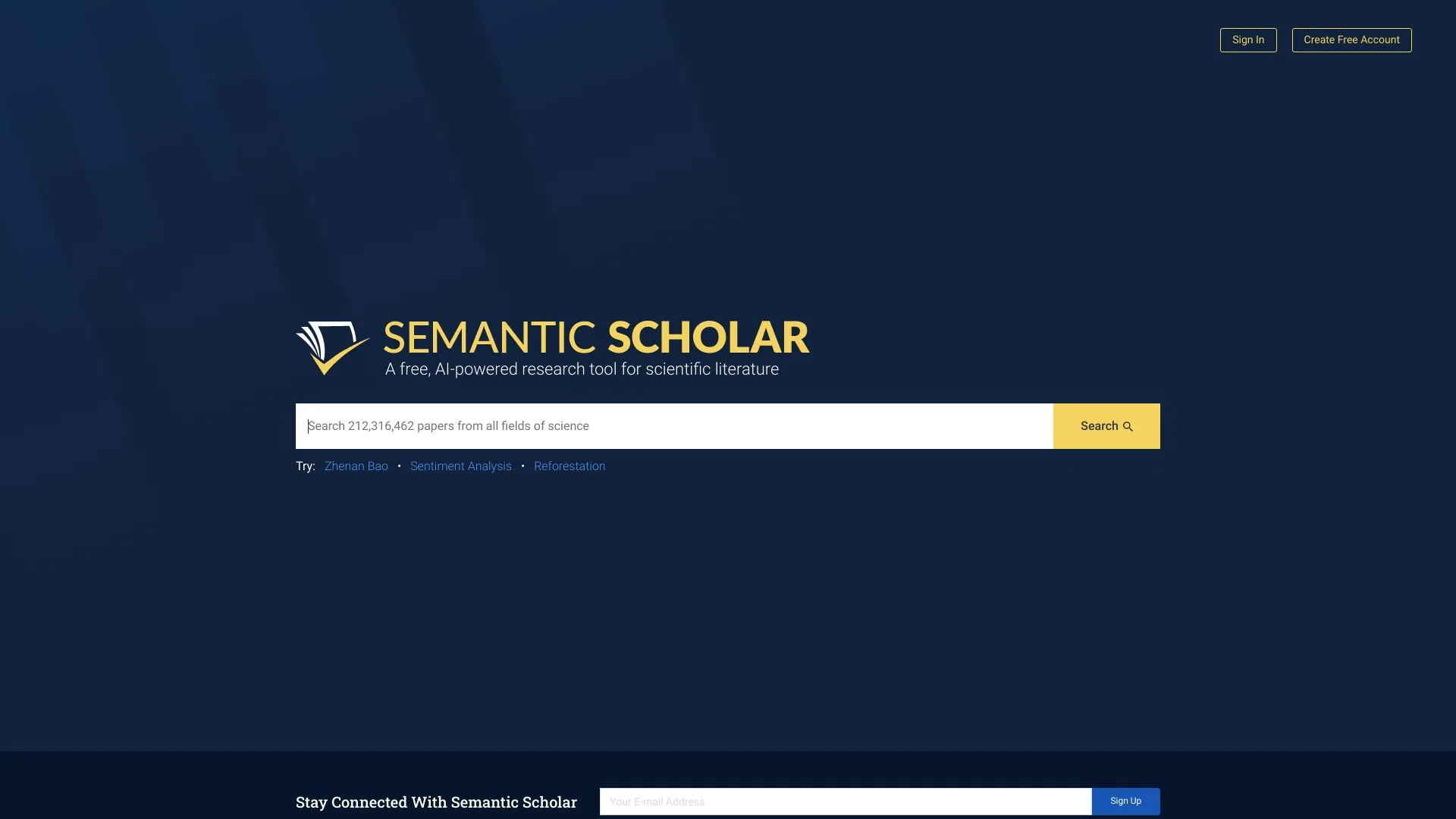 Semantic Scholar screenshot