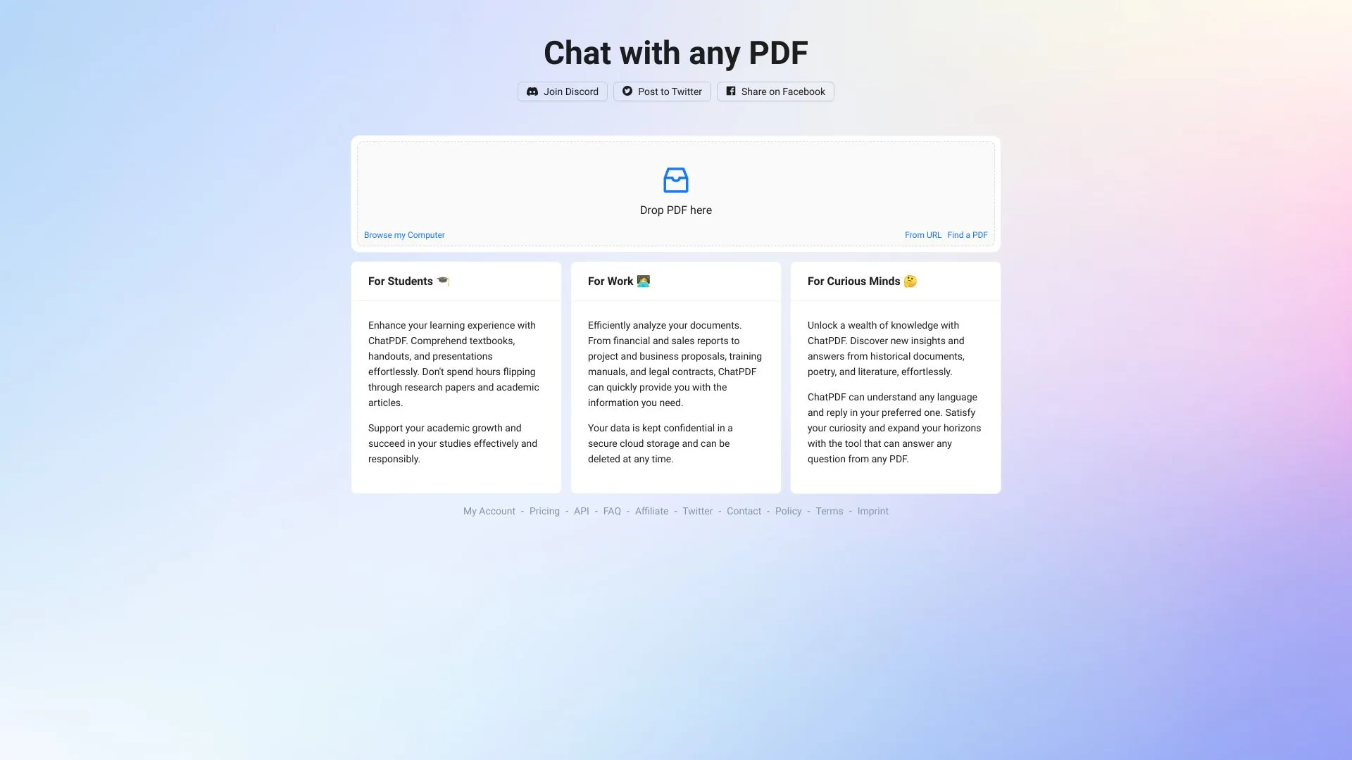 ChatPDF screenshot